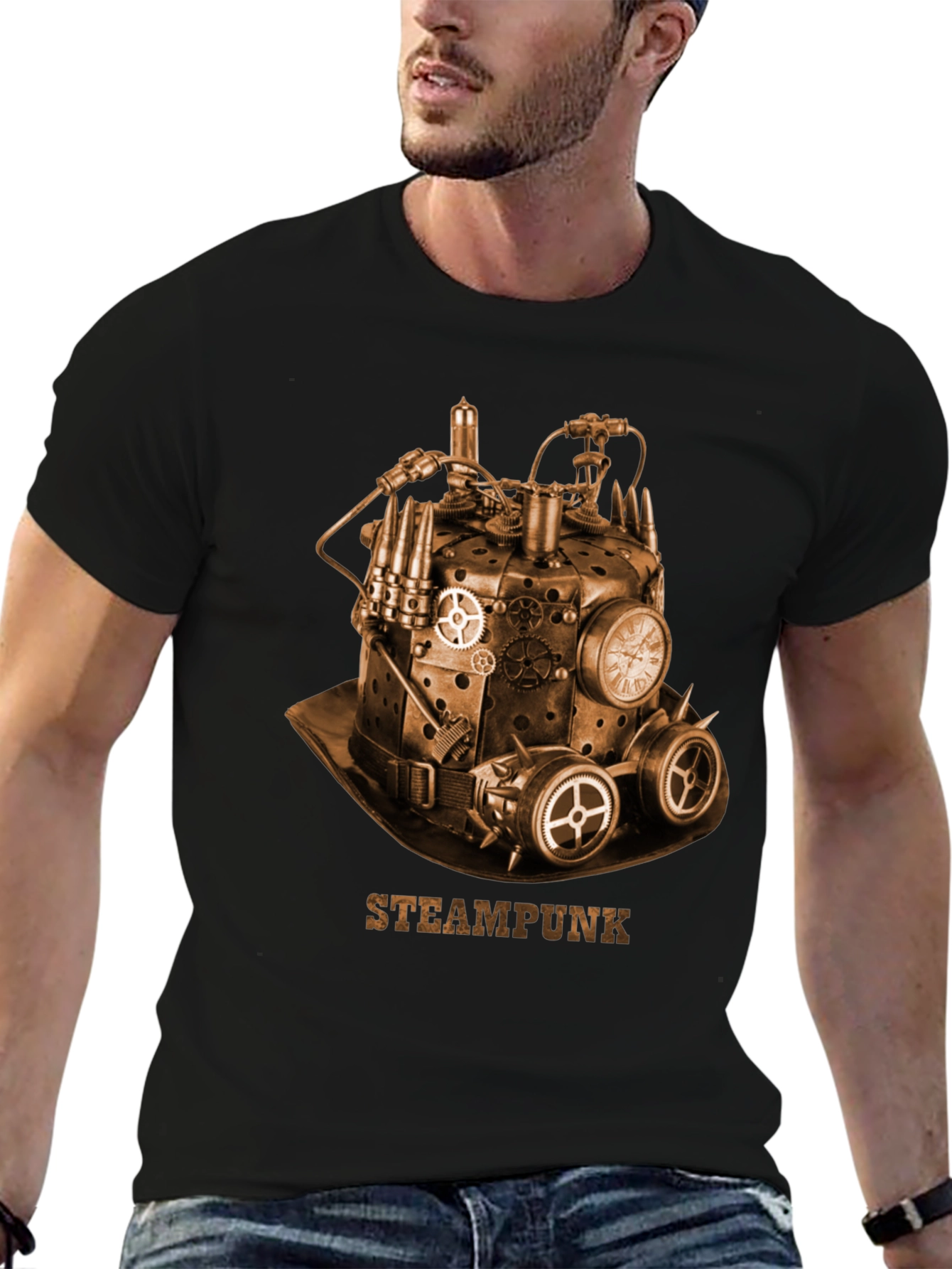 Steampunk Hat Graphic T-Shirt - Unique Design