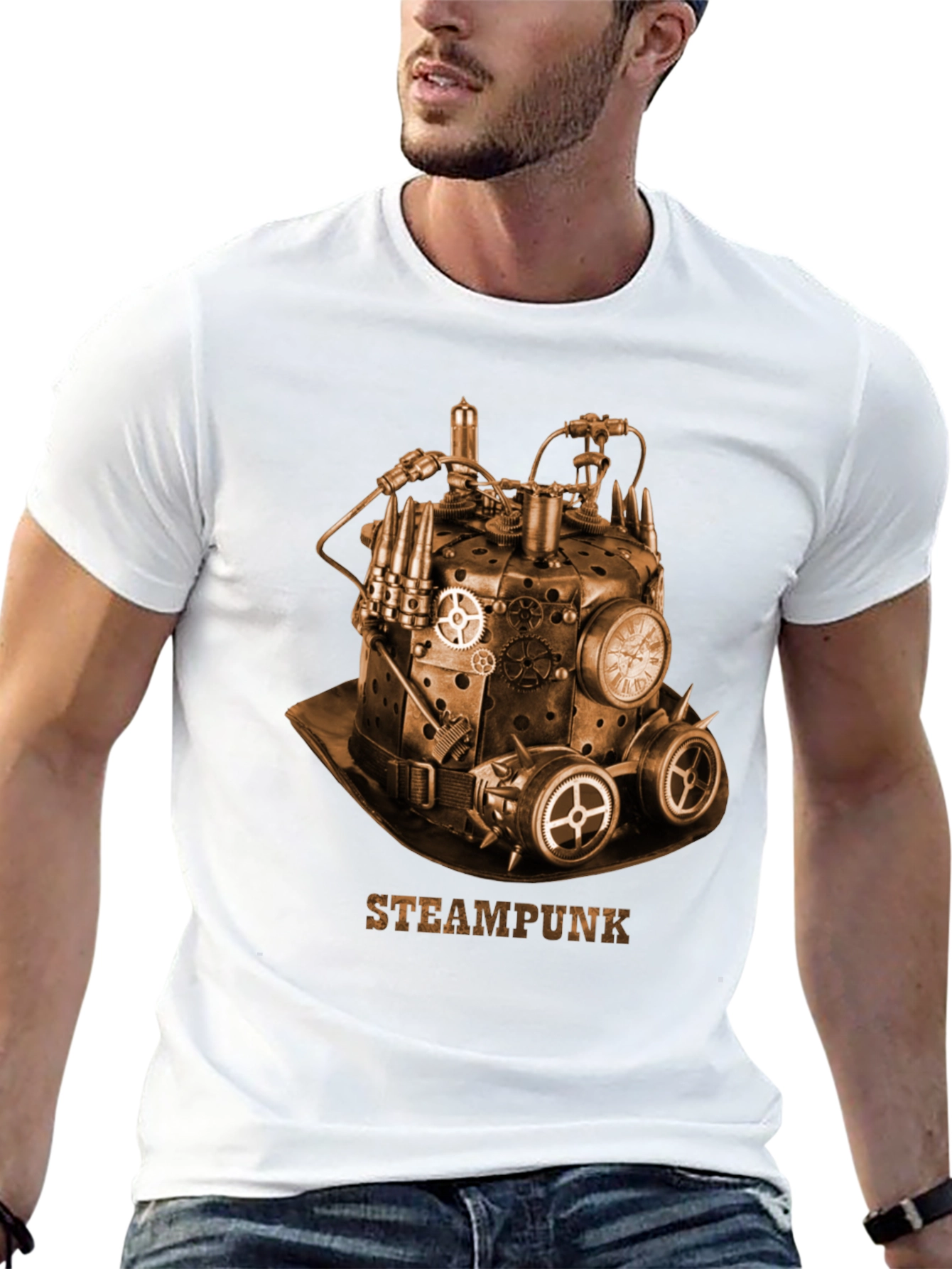 Steampunk Hat Graphic T-Shirt - Unique Design