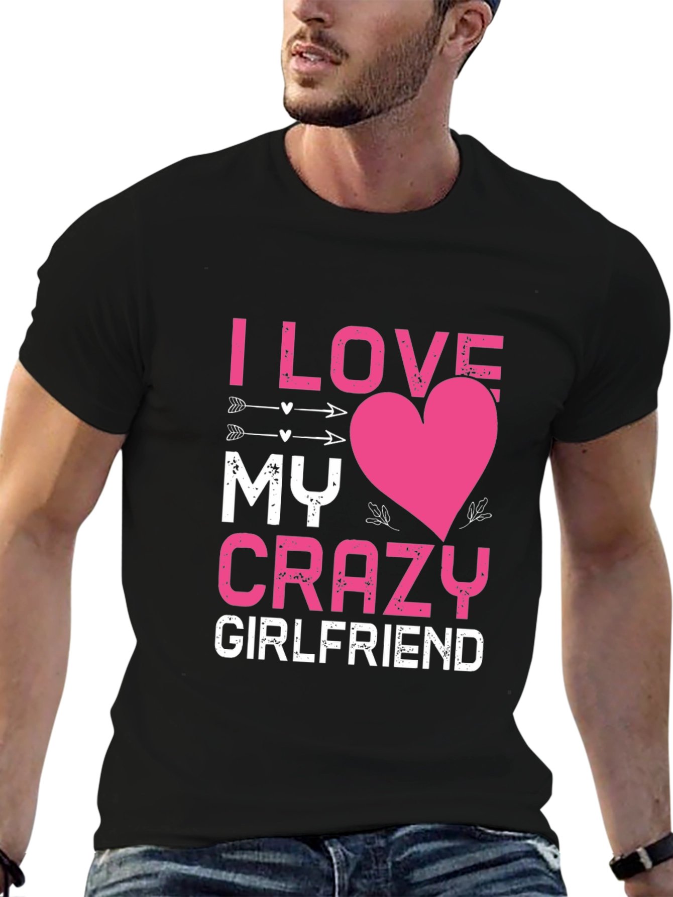 I Love My Crazy Girlfriend Black Graphic Tee