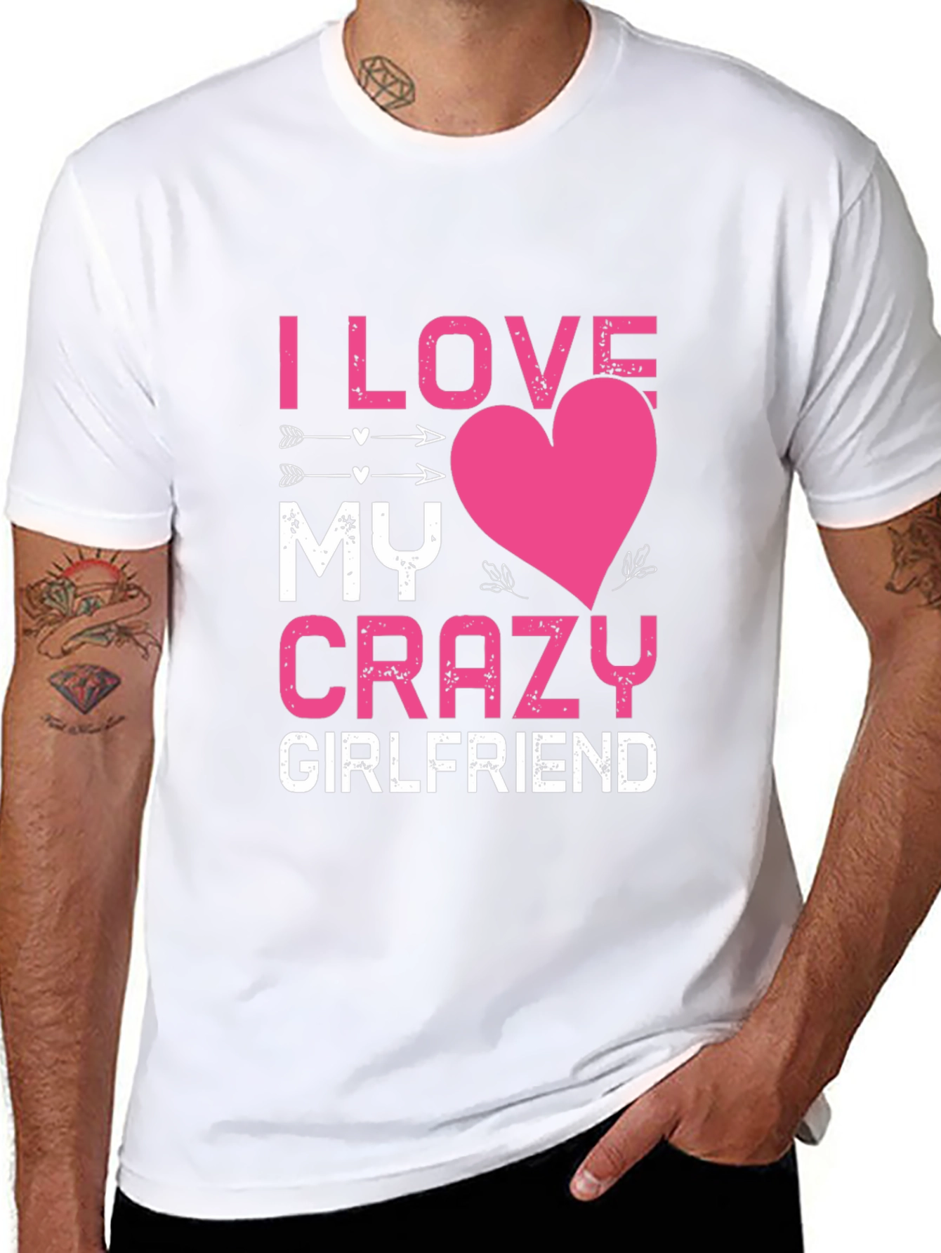 I Love My Crazy Girlfriend Black Graphic Tee
