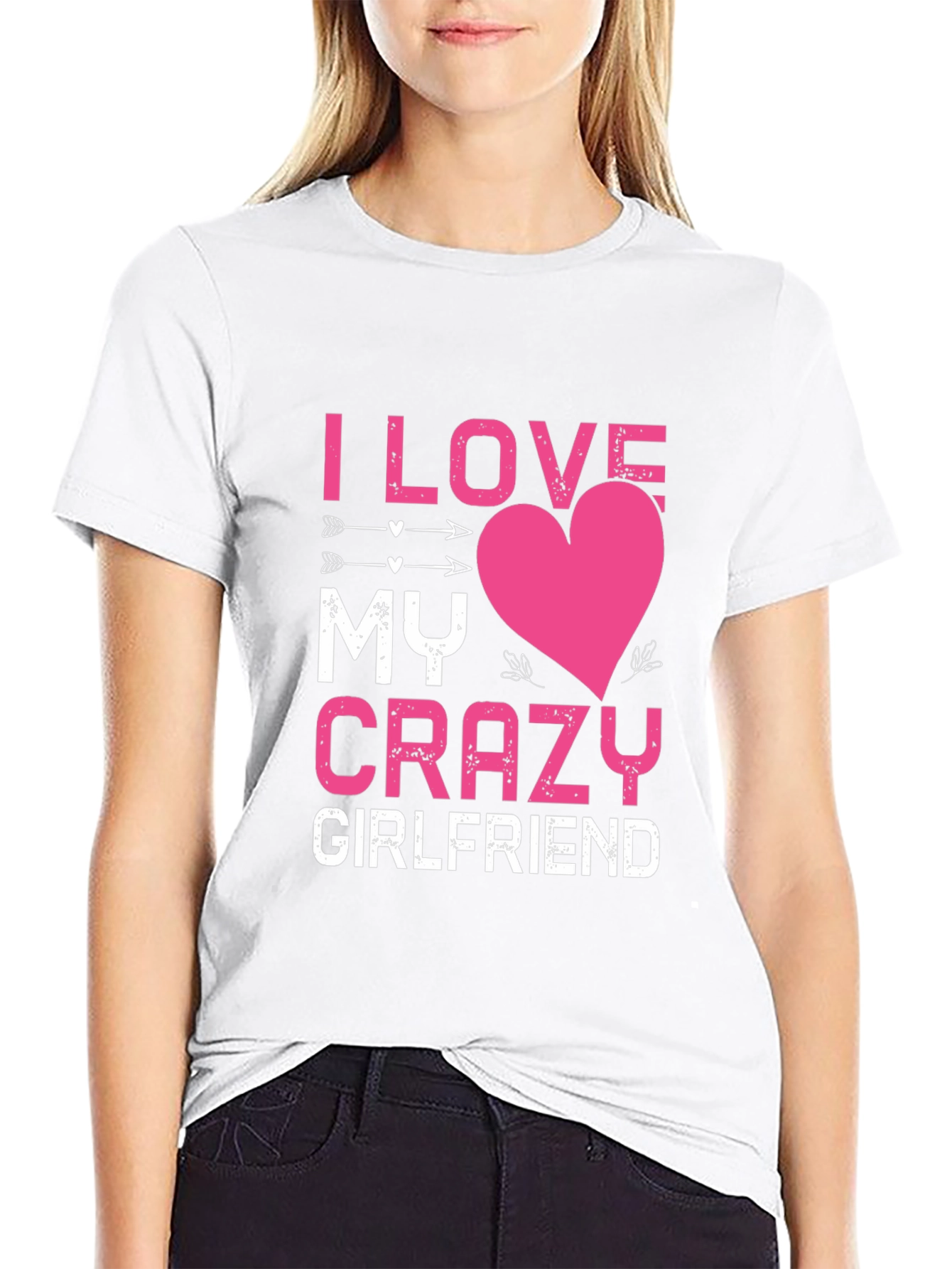 I Love My Crazy Girlfriend Black Graphic Tee