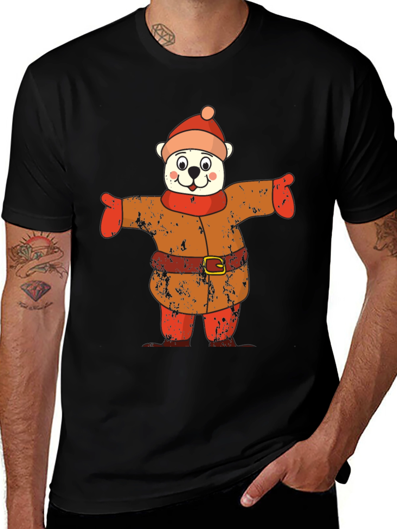 Bear in Winter Outfit Graphic Tee
