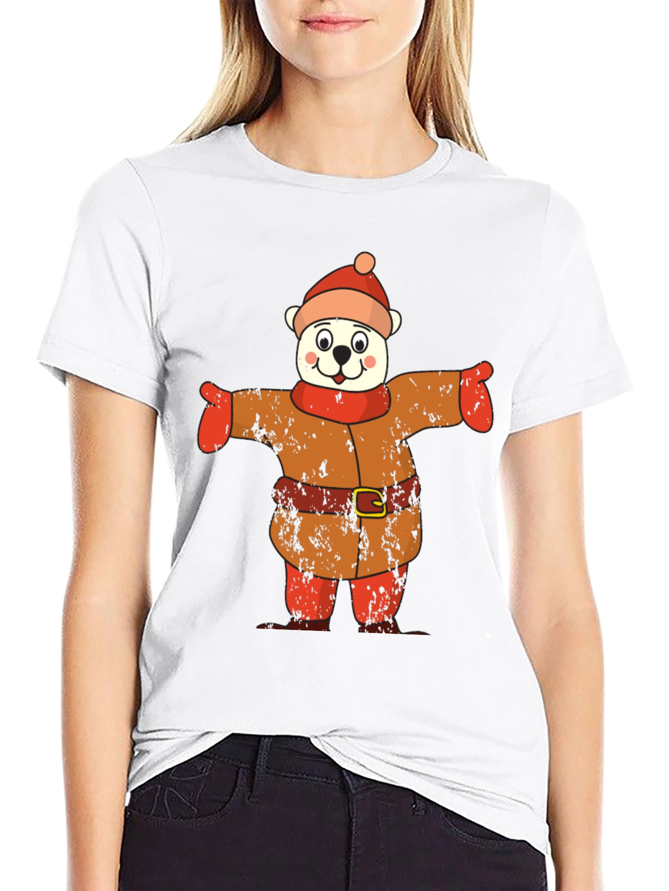 Bear in Winter Outfit Graphic Tee