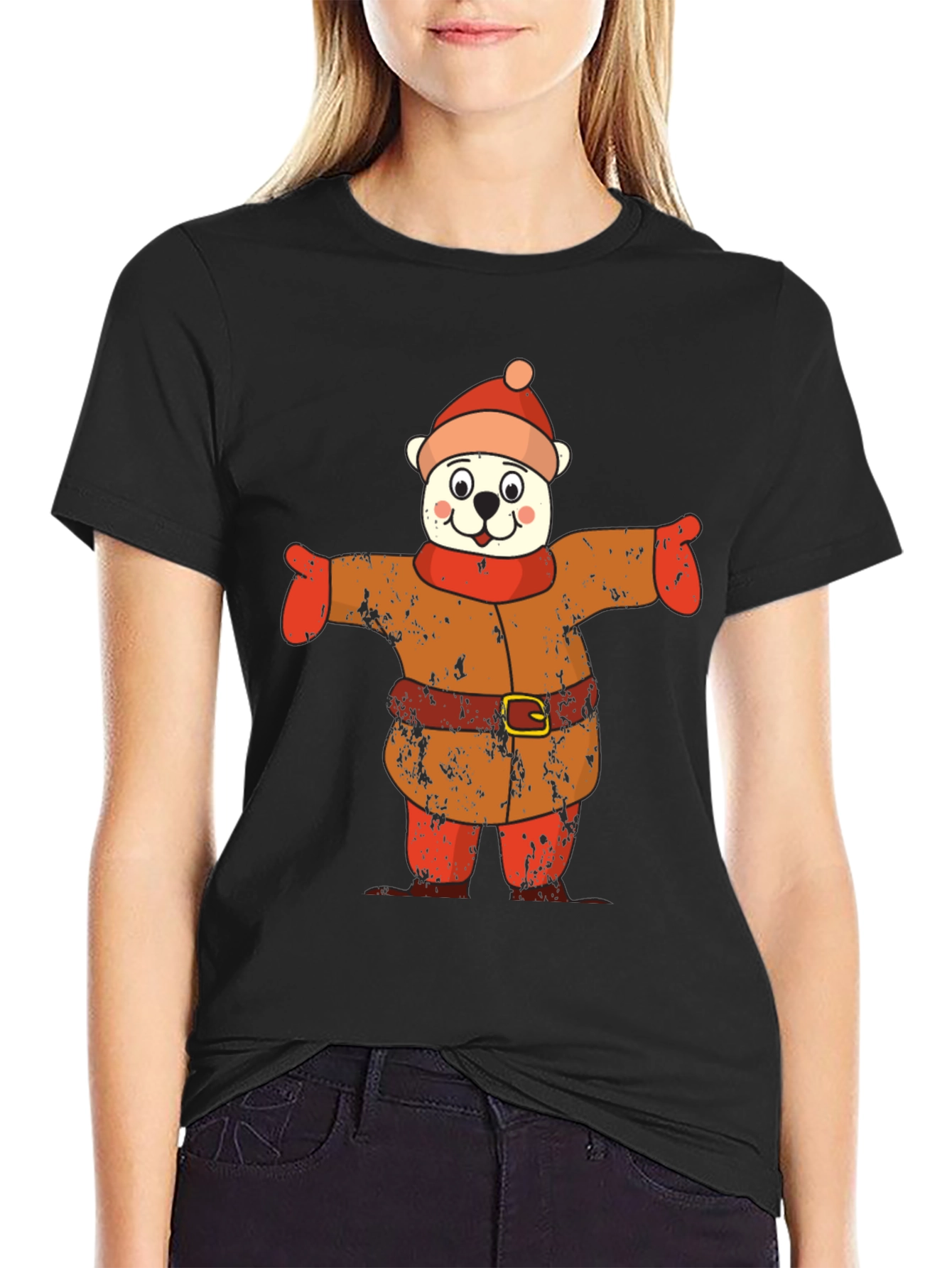 Bear in Winter Outfit Graphic Tee