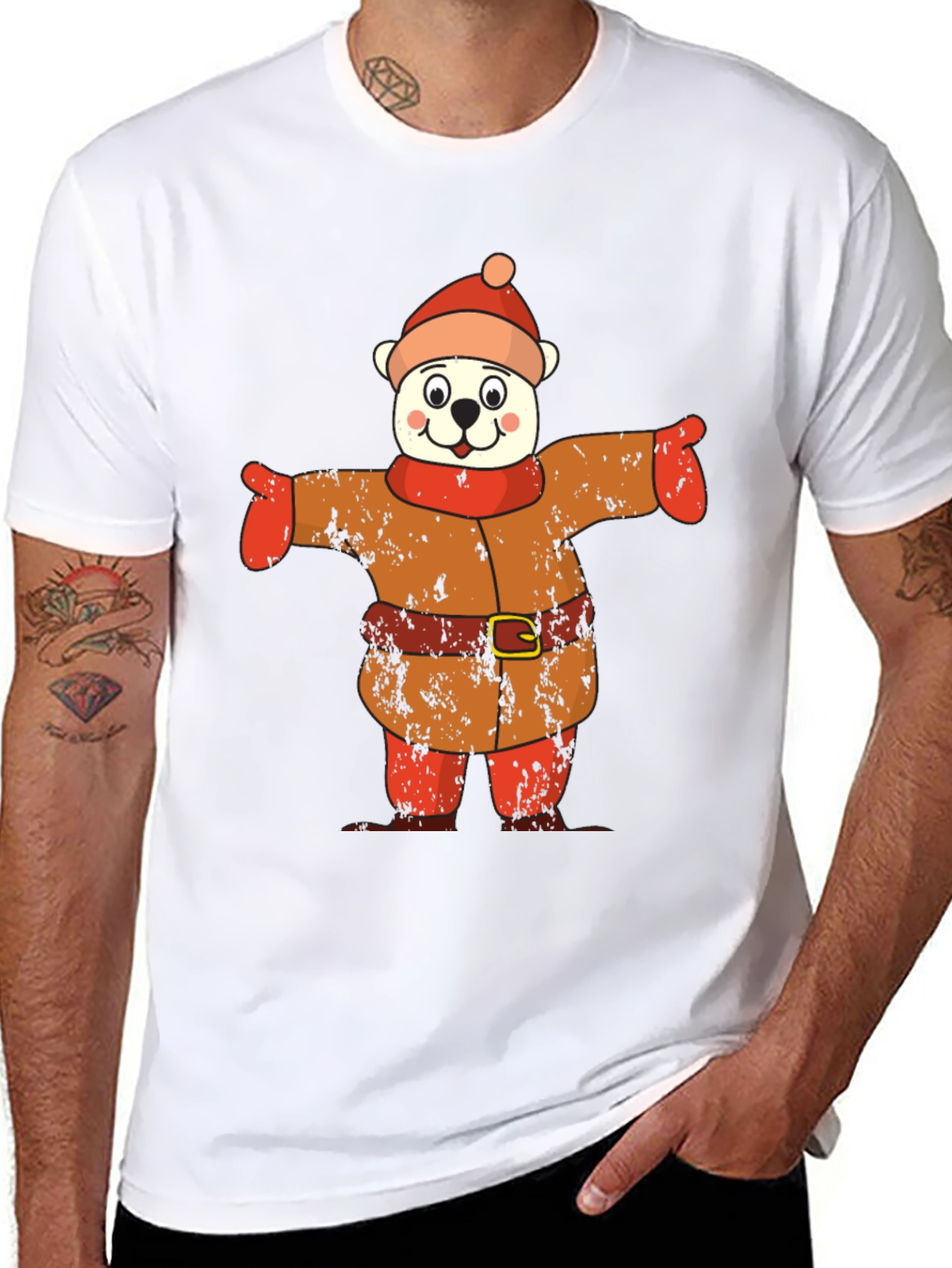 Bear in Winter Outfit Graphic Tee