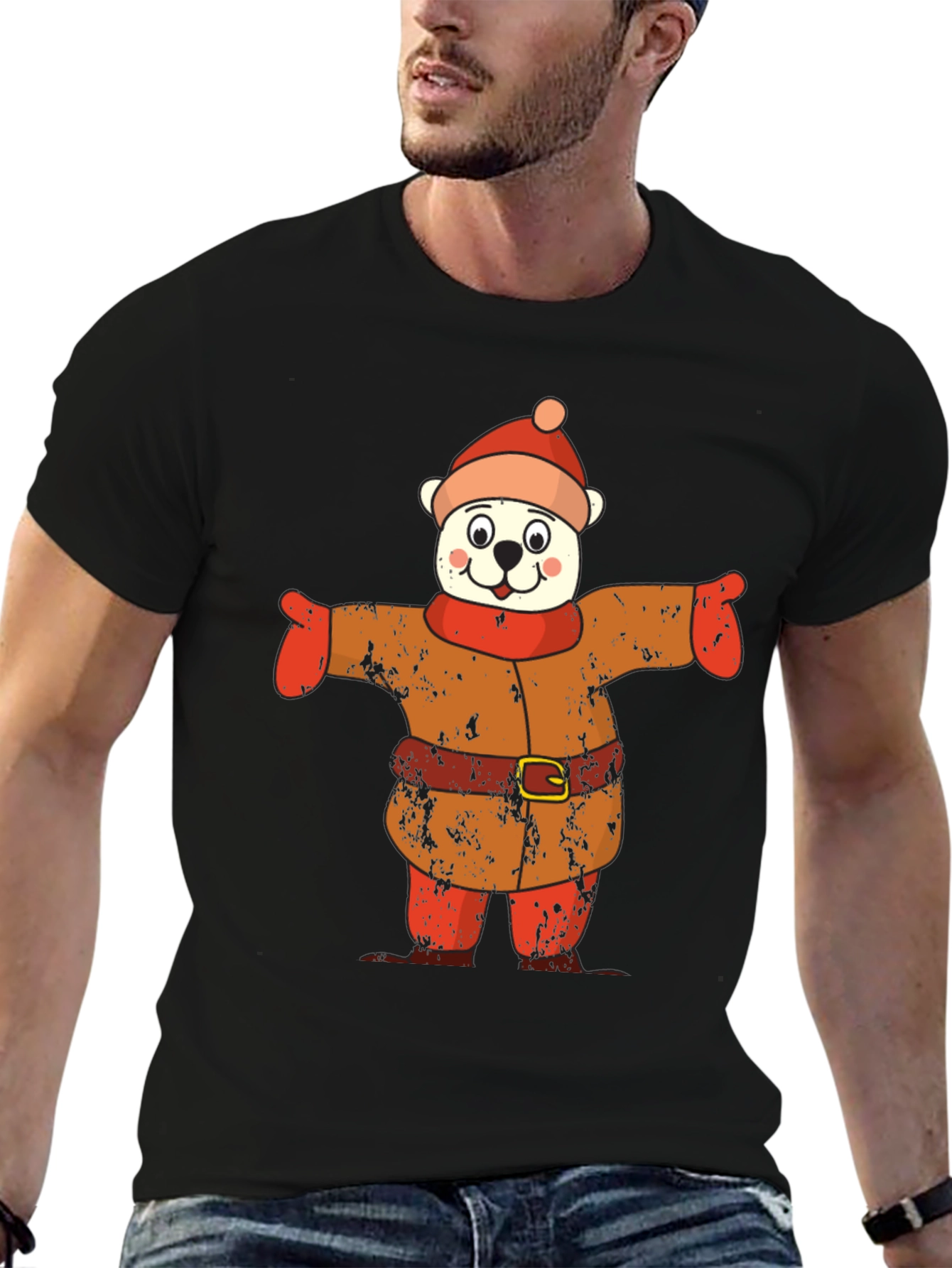 Bear in Winter Outfit Graphic Tee