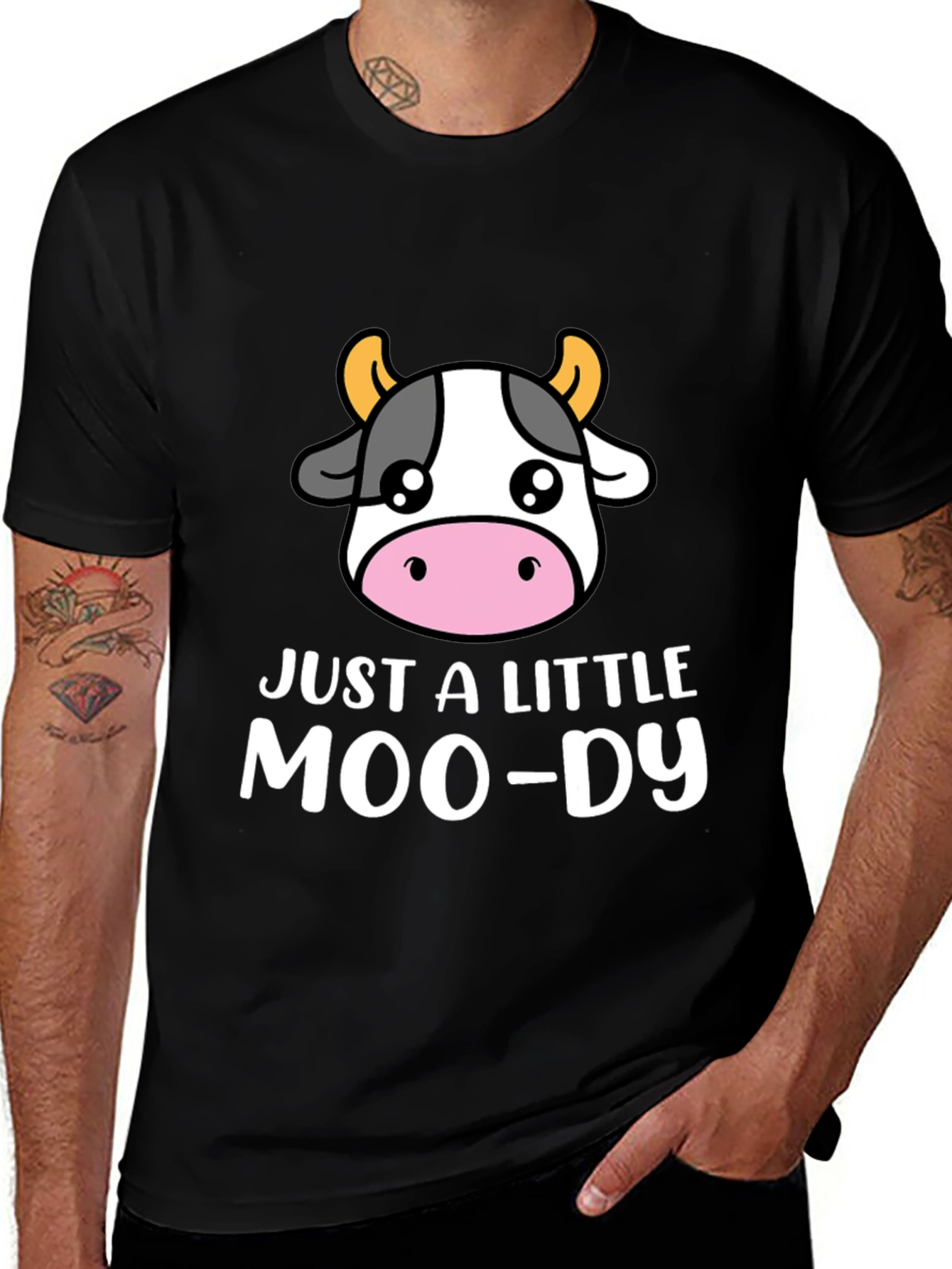 Just a Little Moo-dy Graphic T-Shirt