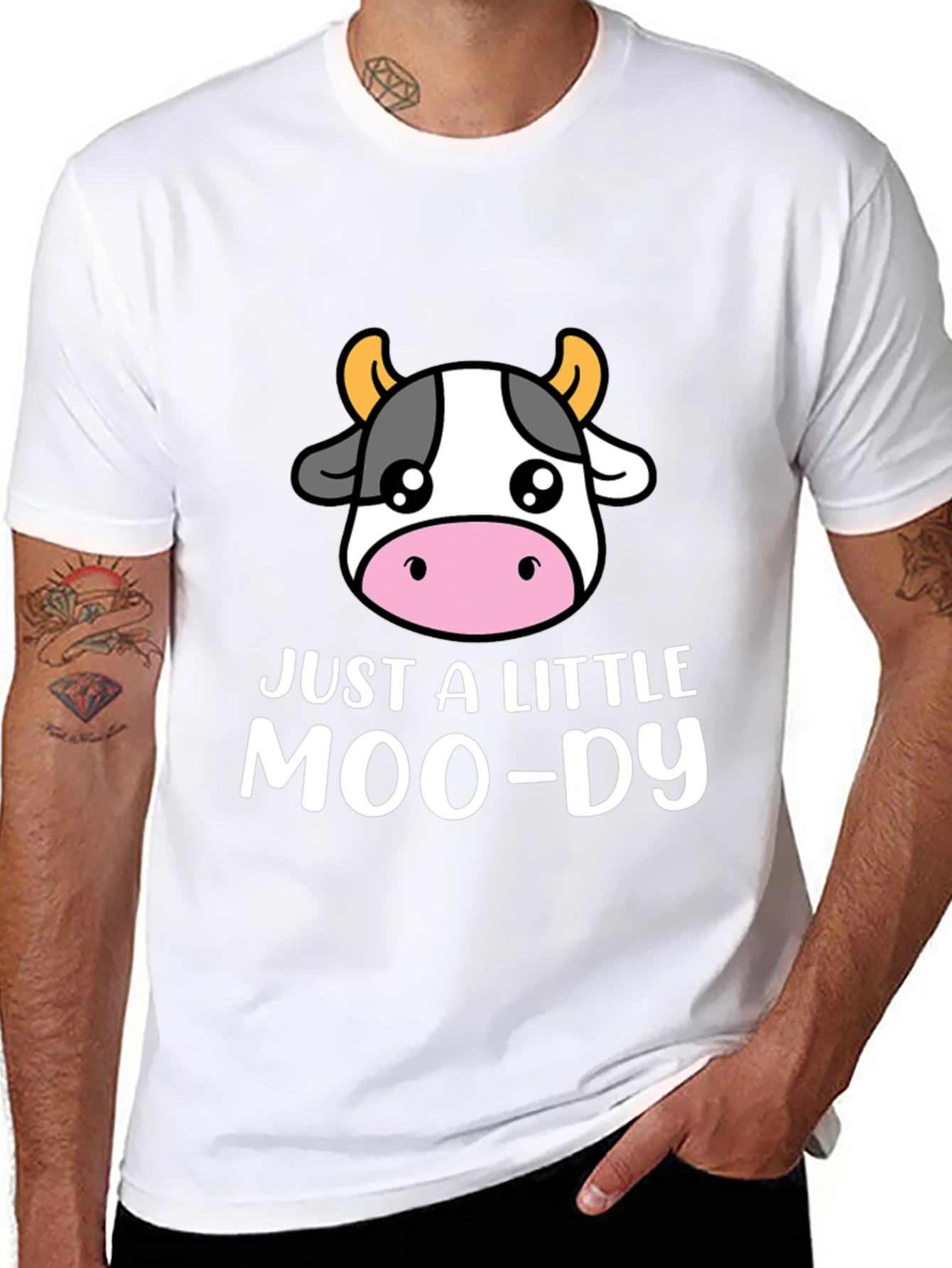 Just a Little Moo-dy Graphic T-Shirt