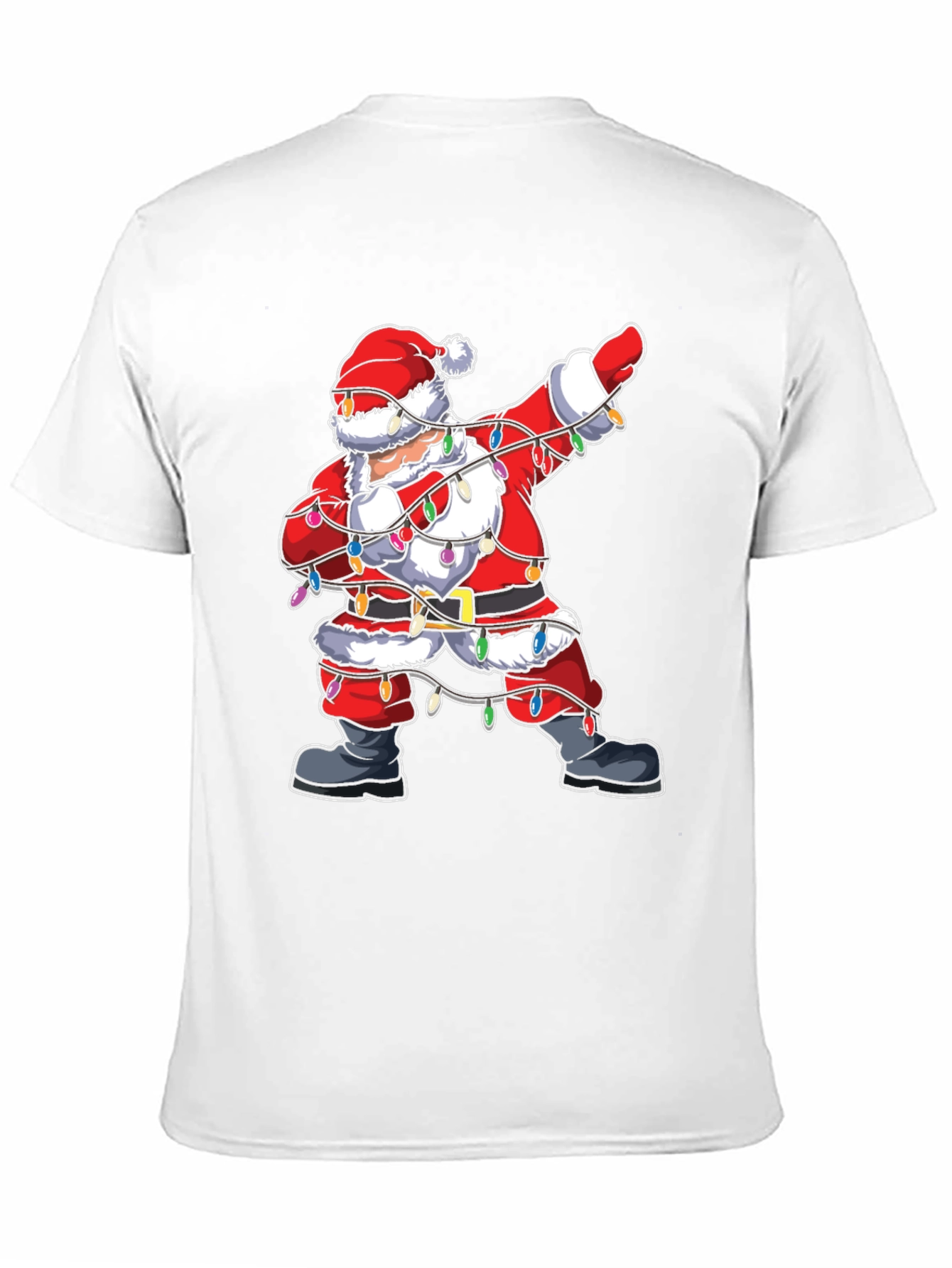 Dabbing Santa Christmas Lights Graphic Tee