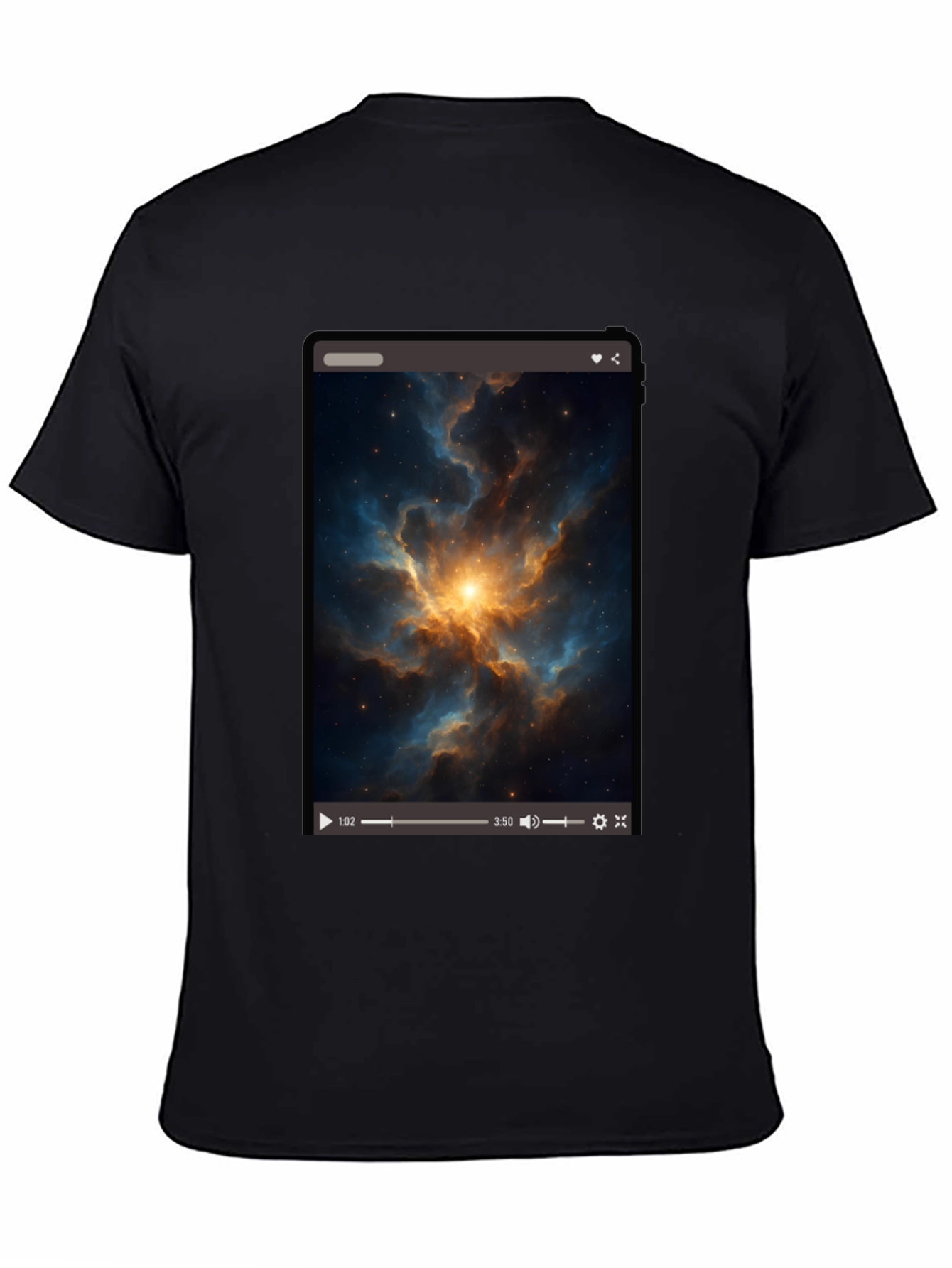 Nebula Video Screen Graphic Black T-Shirt