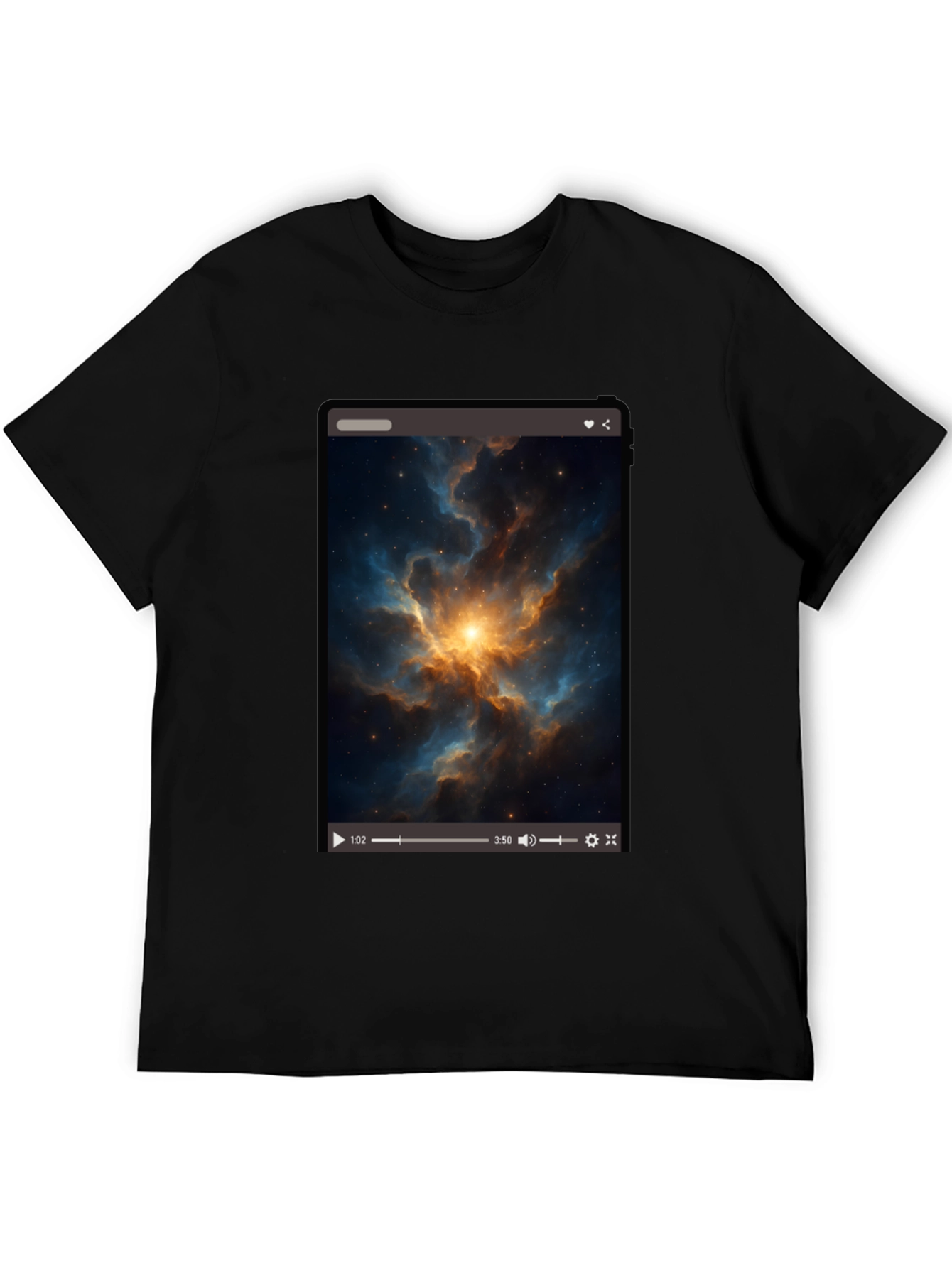 Nebula Video Screen Graphic Black T-Shirt