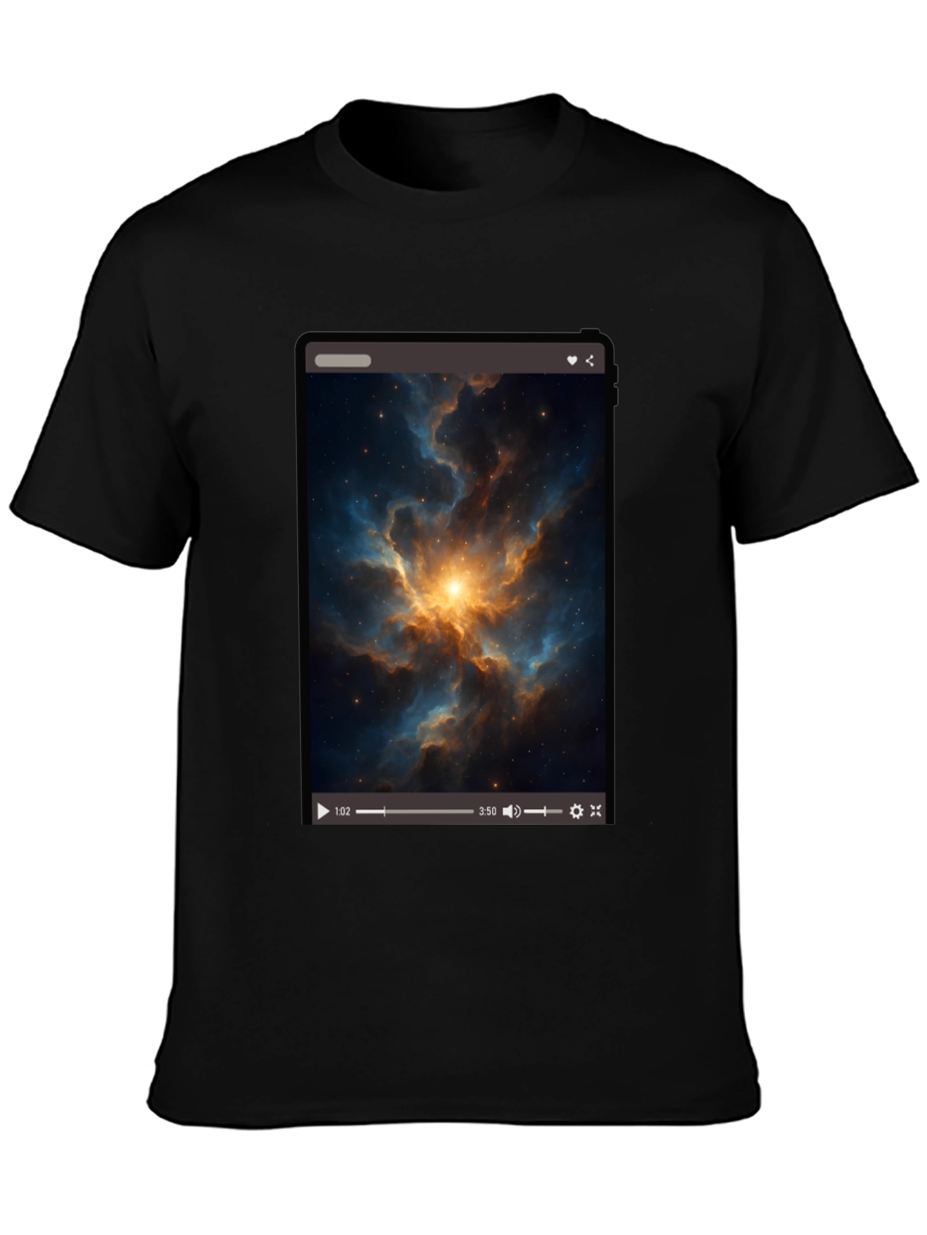 Nebula Video Screen Graphic Black T-Shirt
