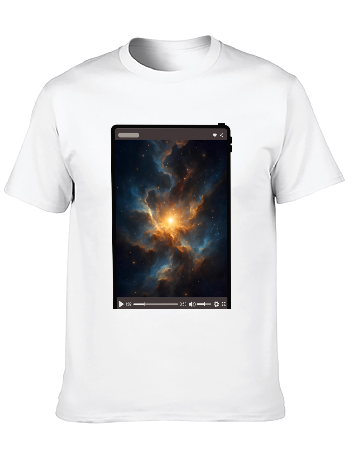 Nebula Video Screen Graphic Black T-Shirt