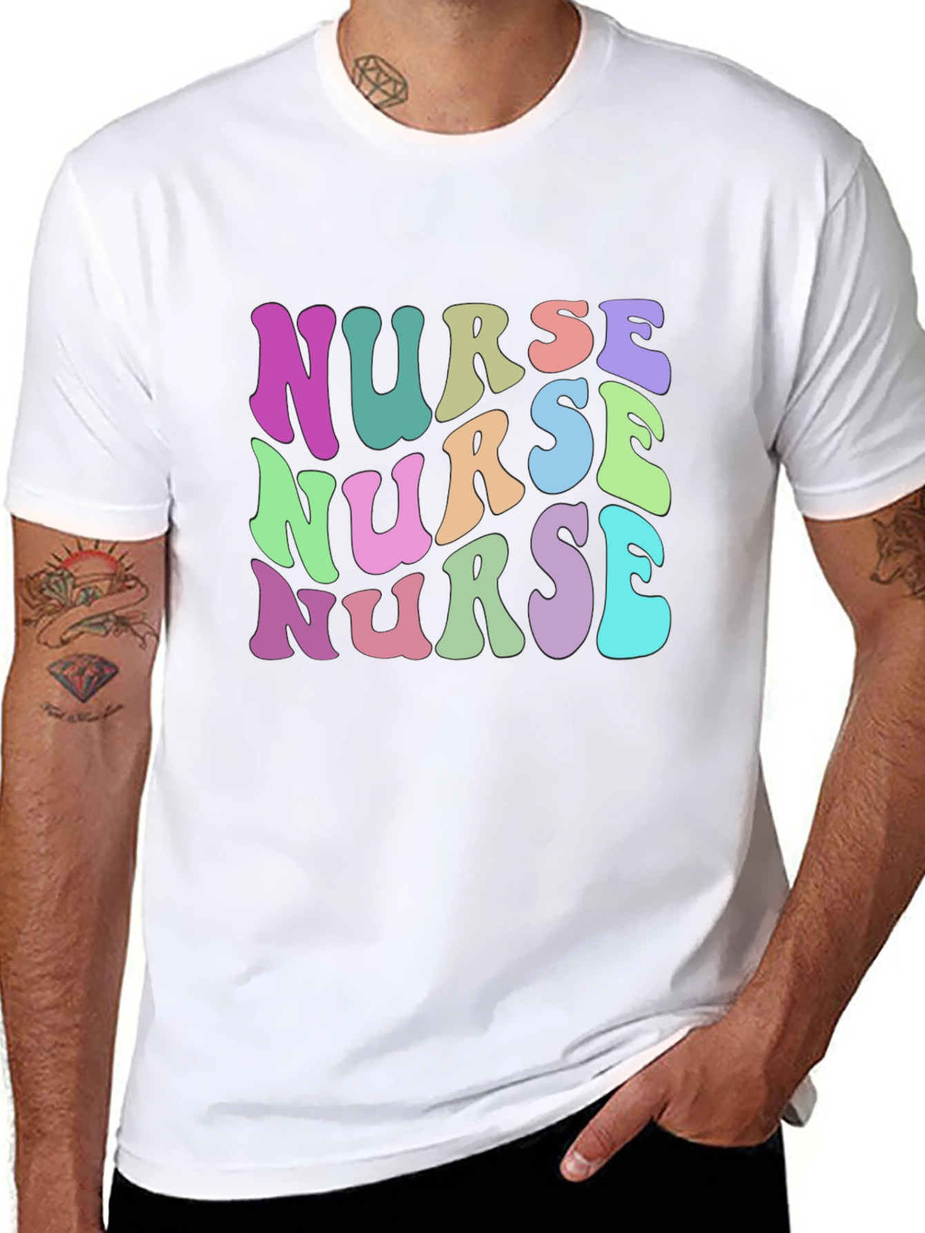 Nurse Retro Graphic Tee - Black