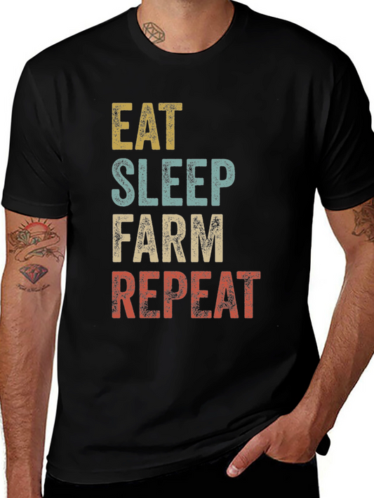 Eat Sleep Farm Repeat Graphic Tee