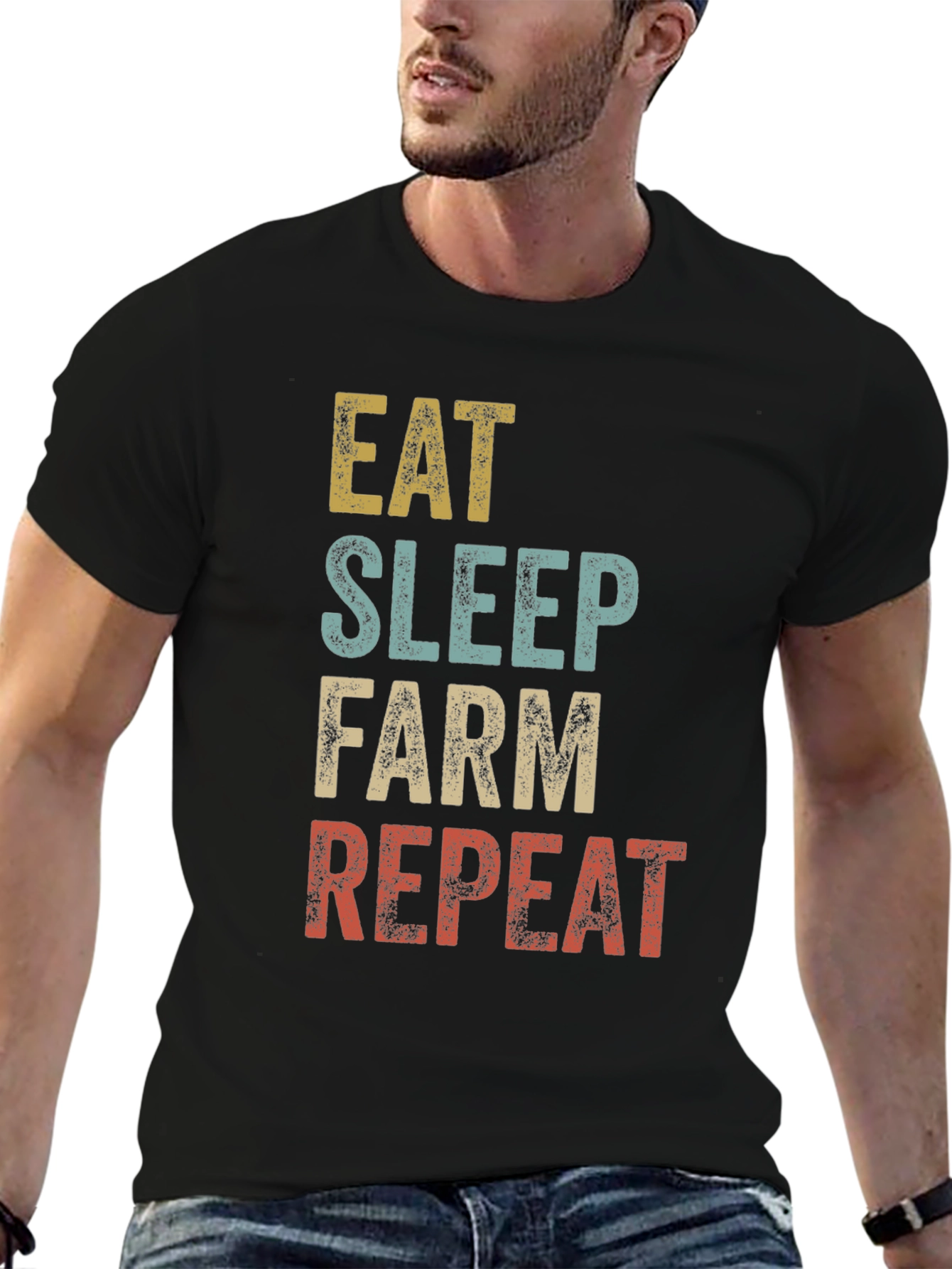 Eat Sleep Farm Repeat Graphic Tee