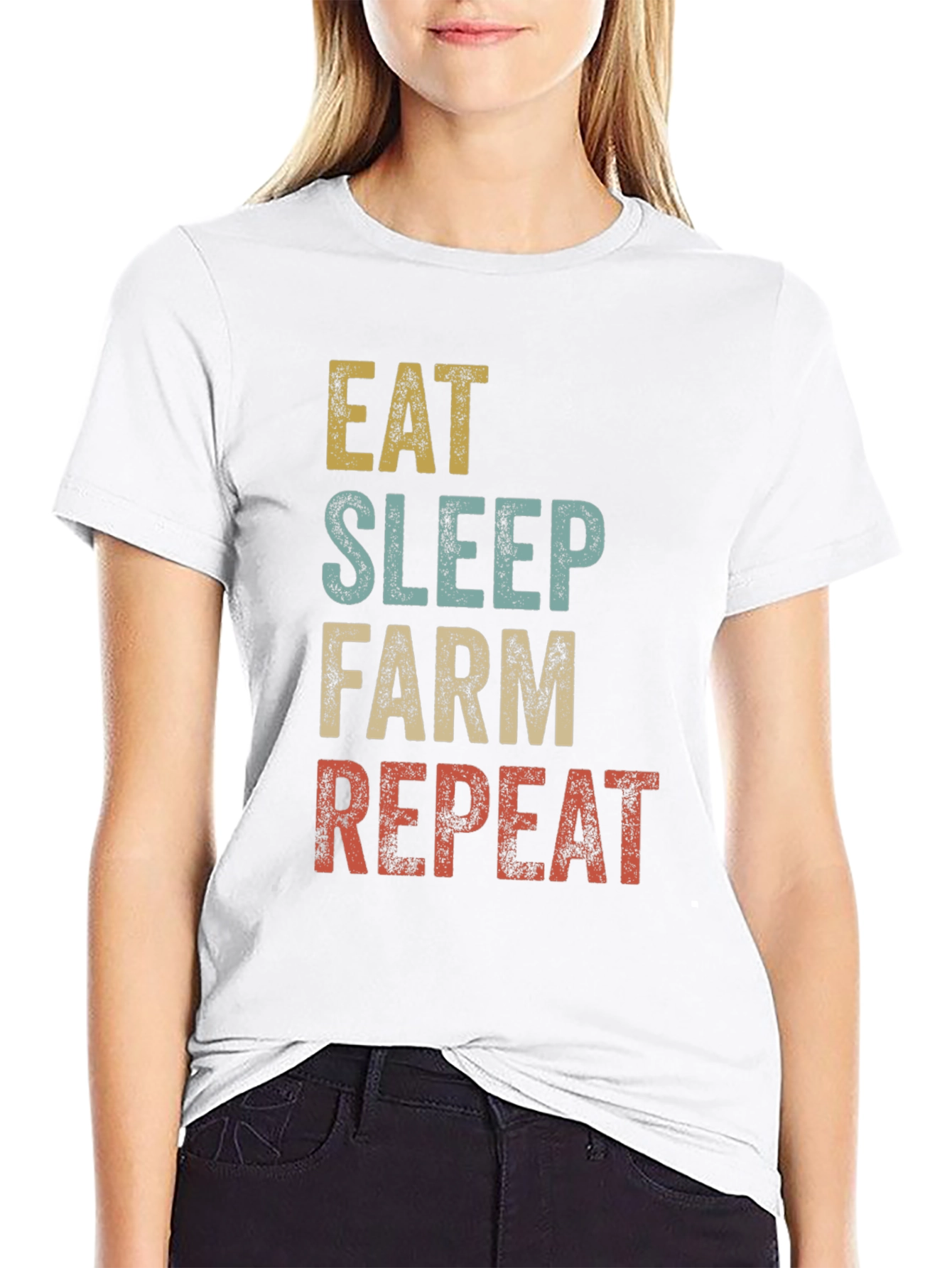 Eat Sleep Farm Repeat Graphic Tee