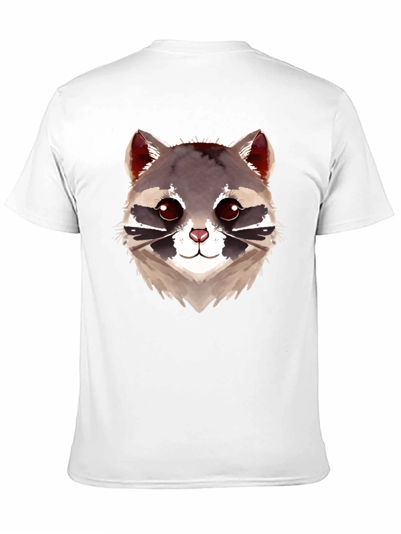 Cute Raccoon Graphic Black T-Shirt