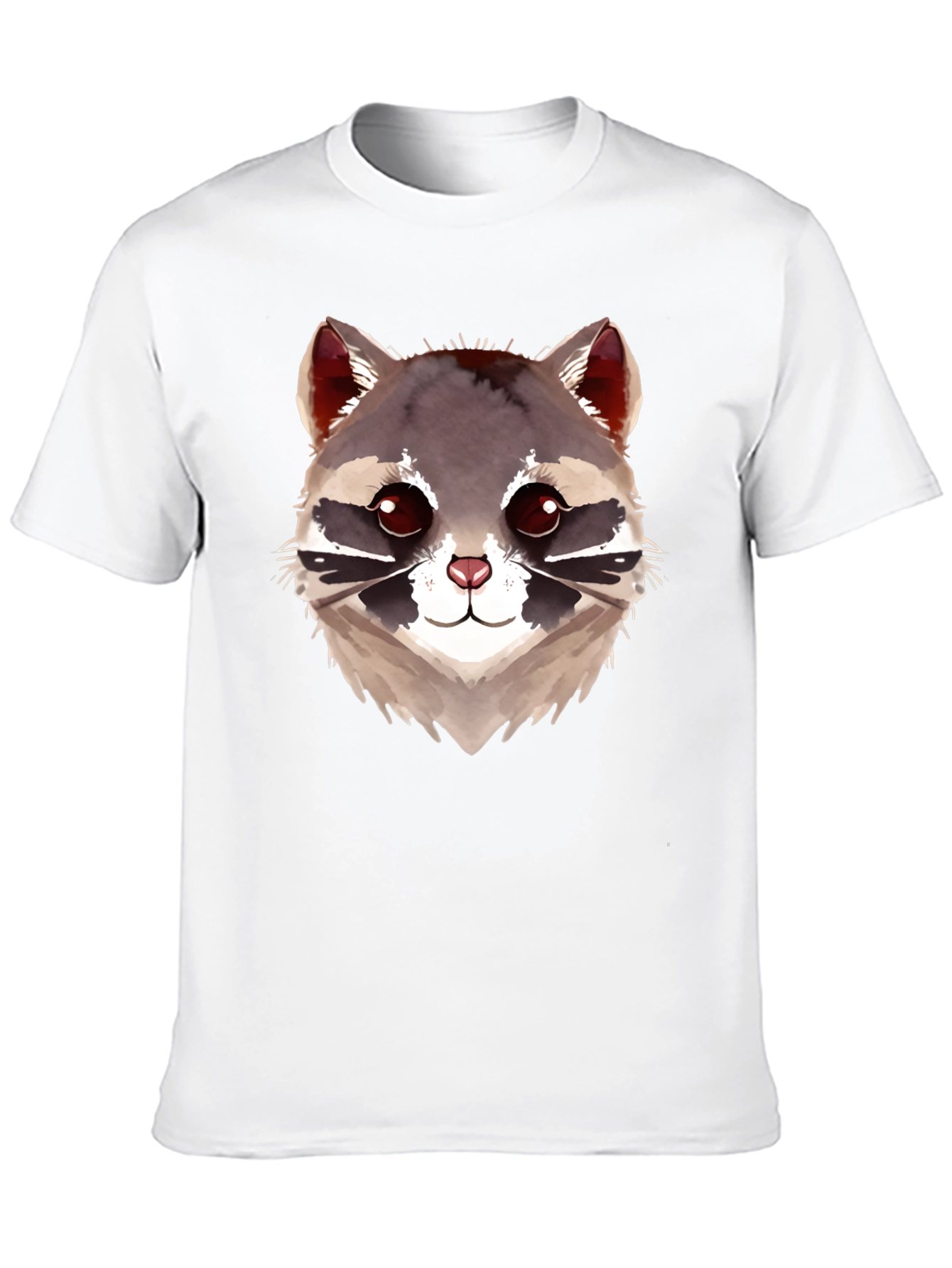 Cute Raccoon Graphic Black T-Shirt