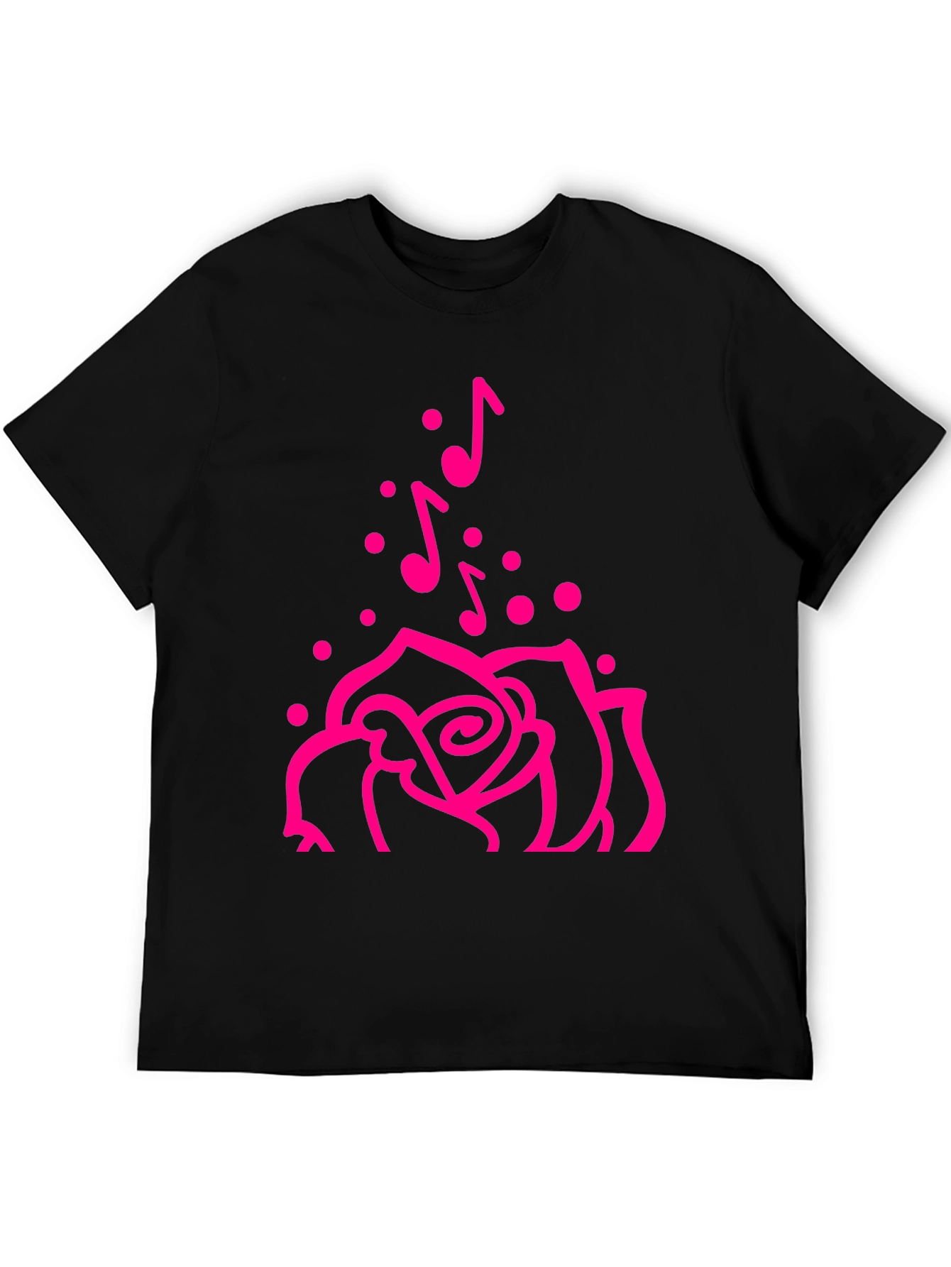 Rose and Music Notes Graphic Tee