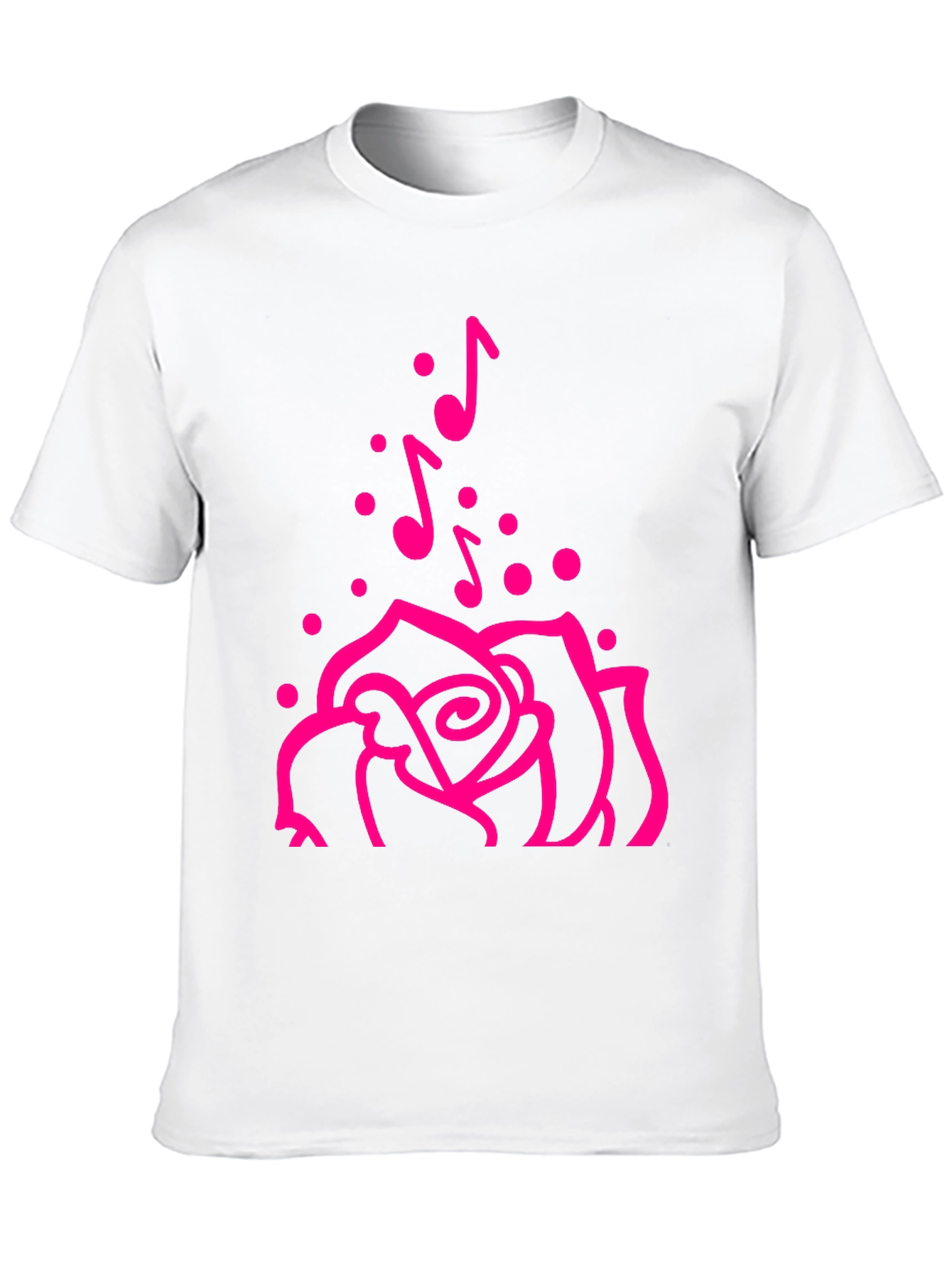 Rose and Music Notes Graphic Tee