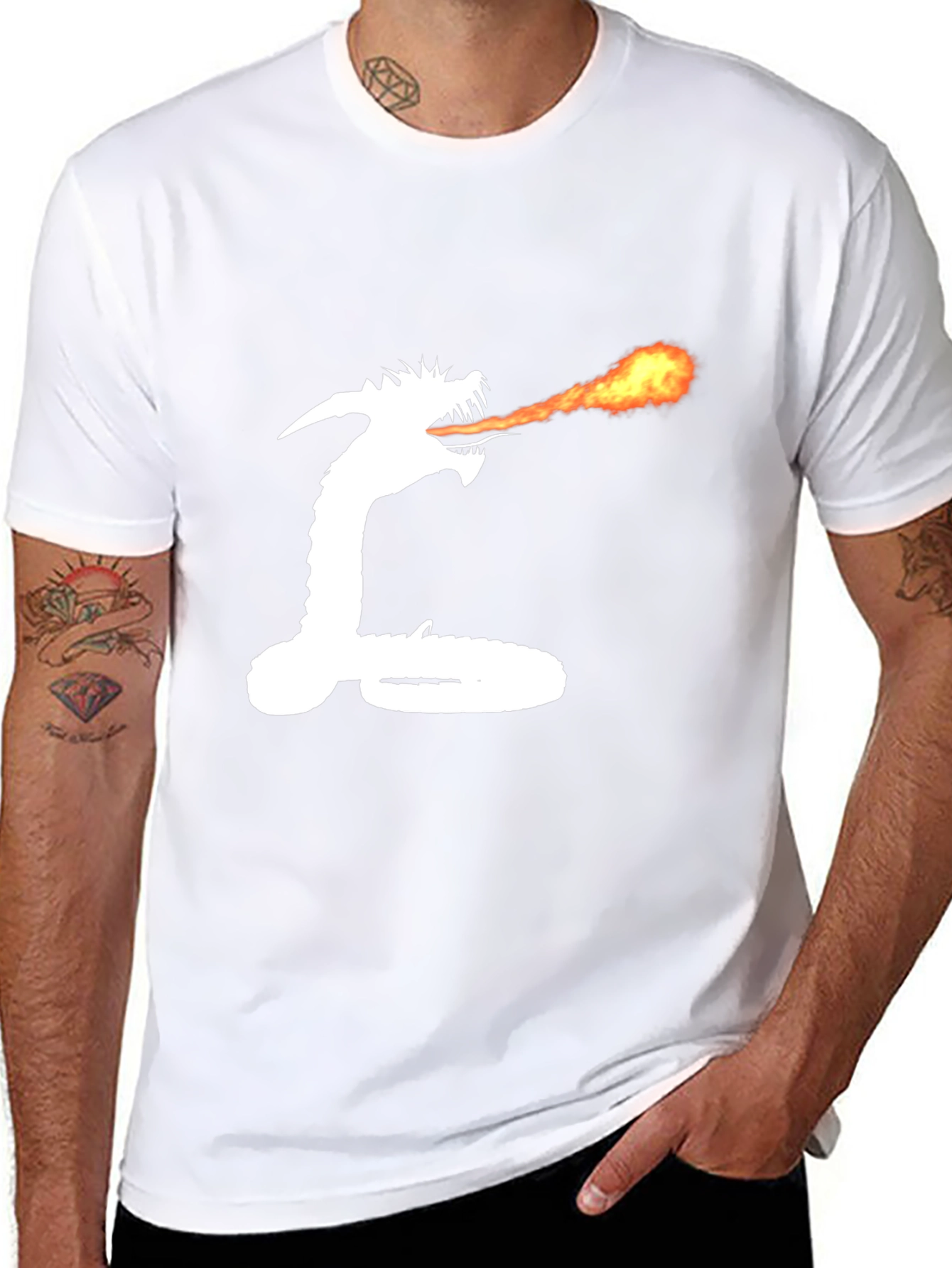 Dragon Fire Black Graphic T-Shirt