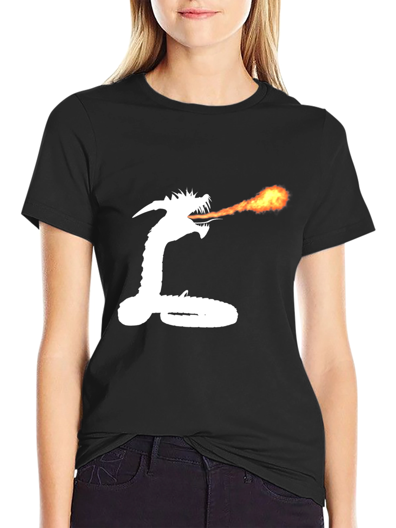 Dragon Fire Black Graphic T-Shirt