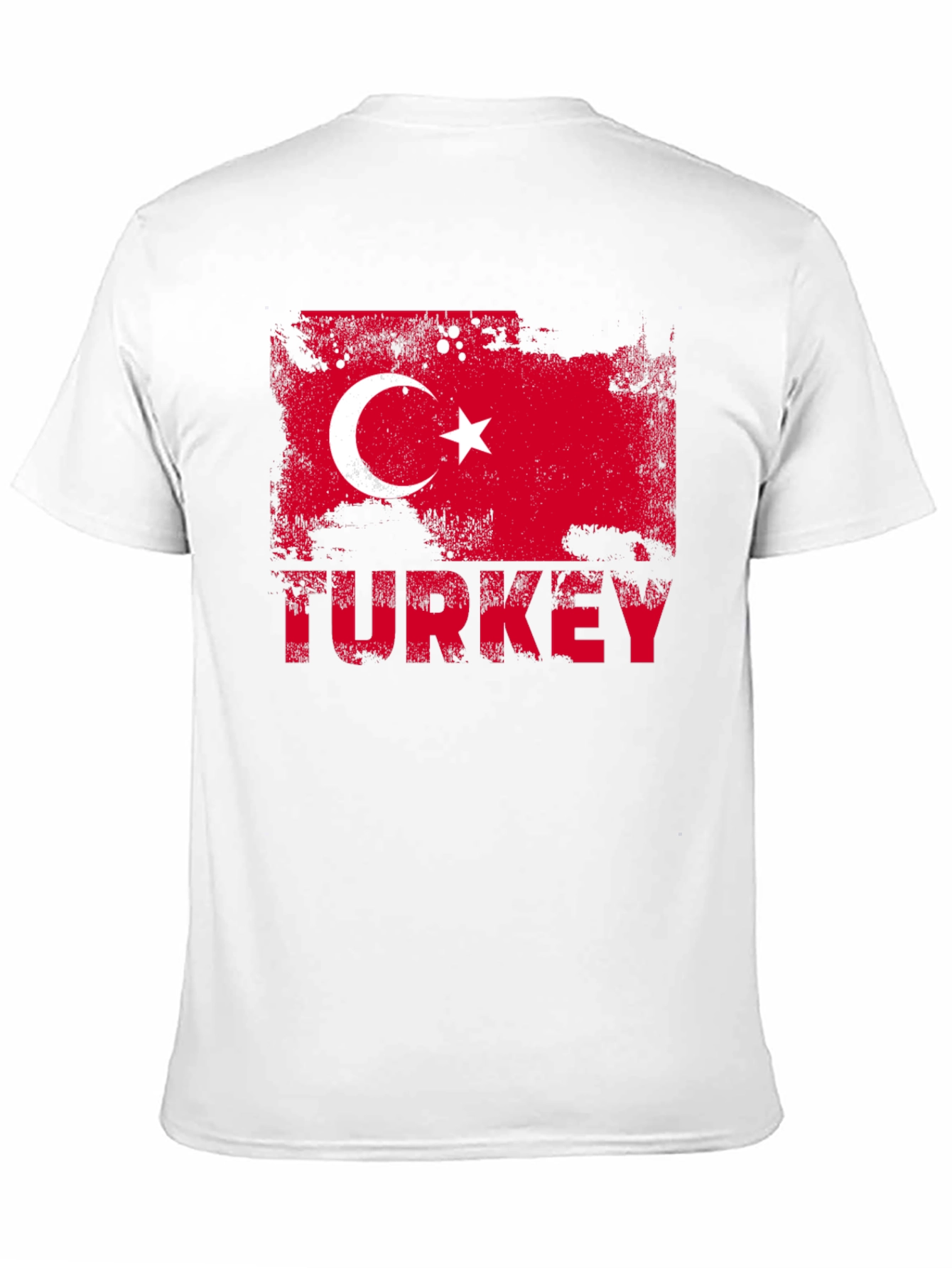 Turkey Flag Grunge Black T-Shirt