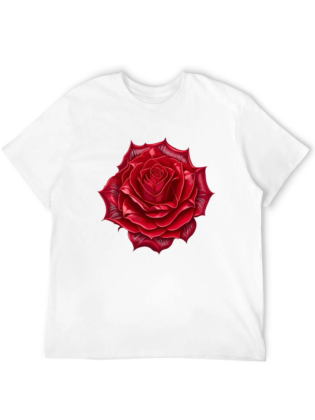 Red Rose Graphic Black T-Shirt