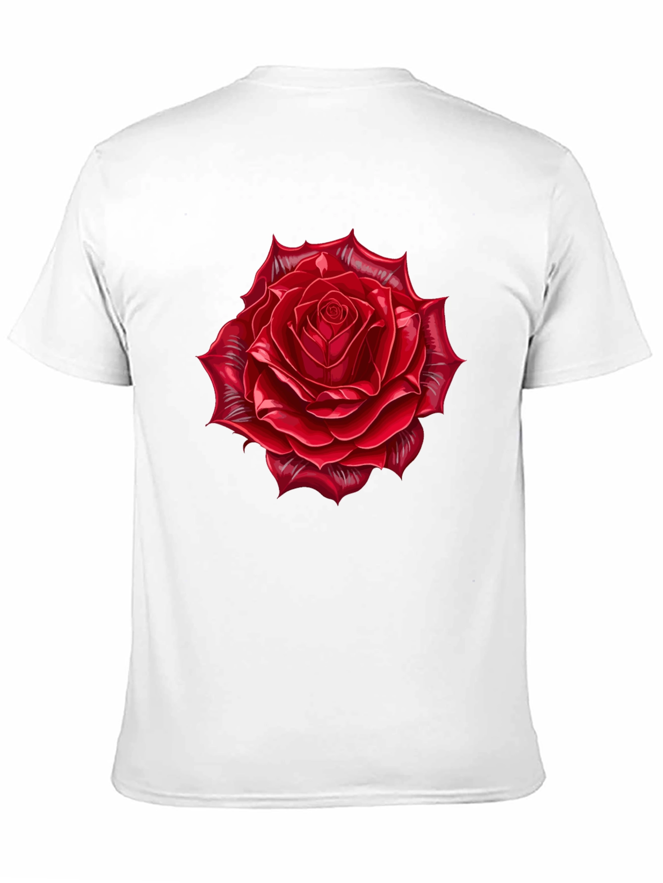 Red Rose Graphic Black T-Shirt