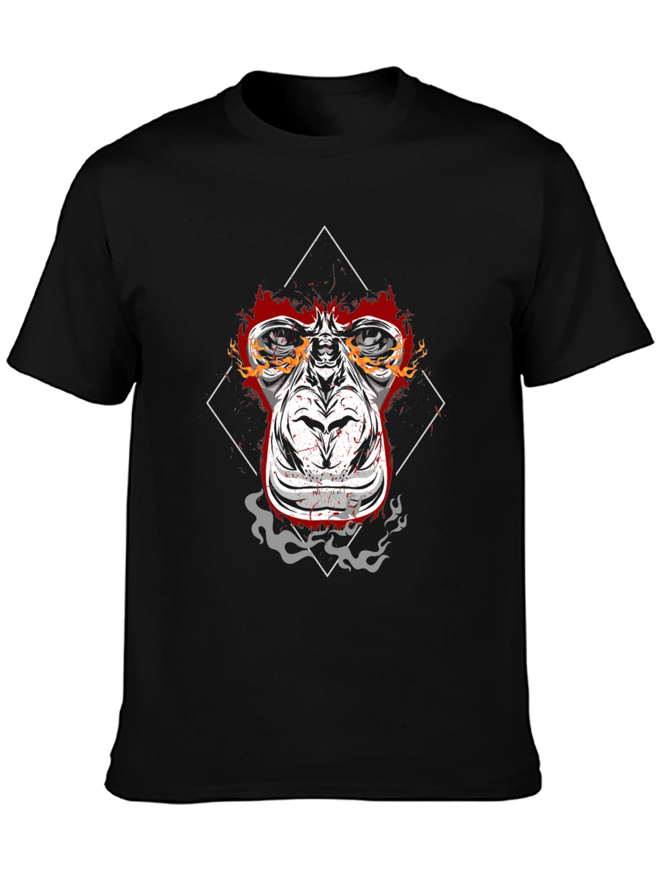 Fiery Ape Graphic Tee - Black Cotton T-Shirt