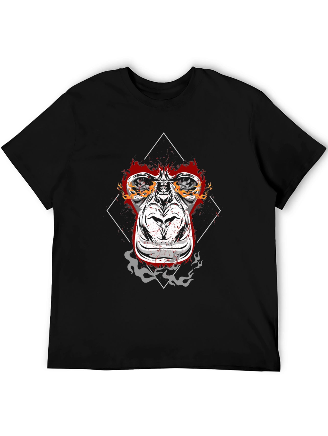 Fiery Ape Graphic Tee - Black Cotton T-Shirt