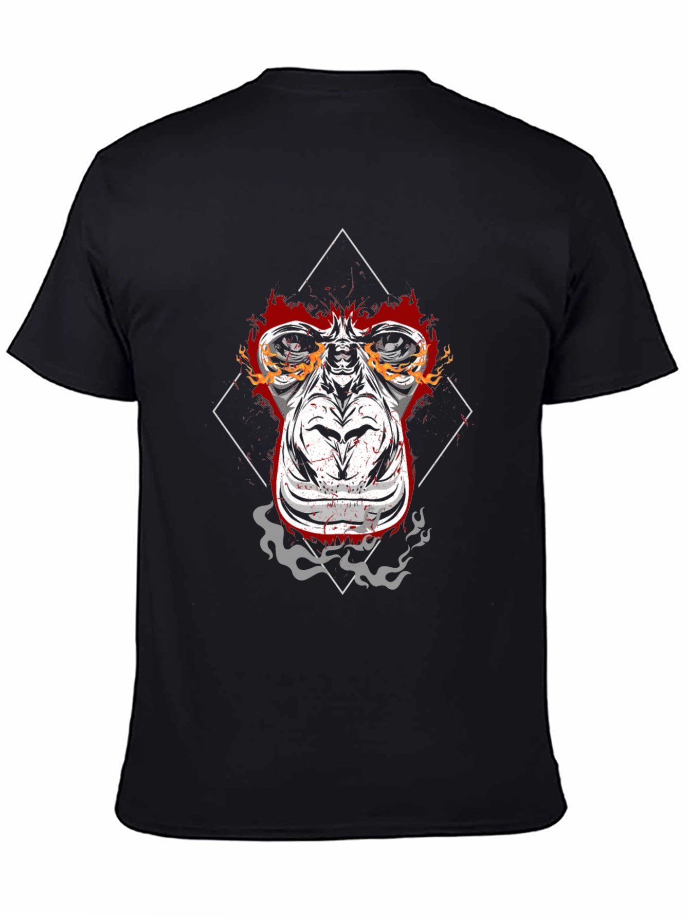 Fiery Ape Graphic Tee - Black Cotton T-Shirt
