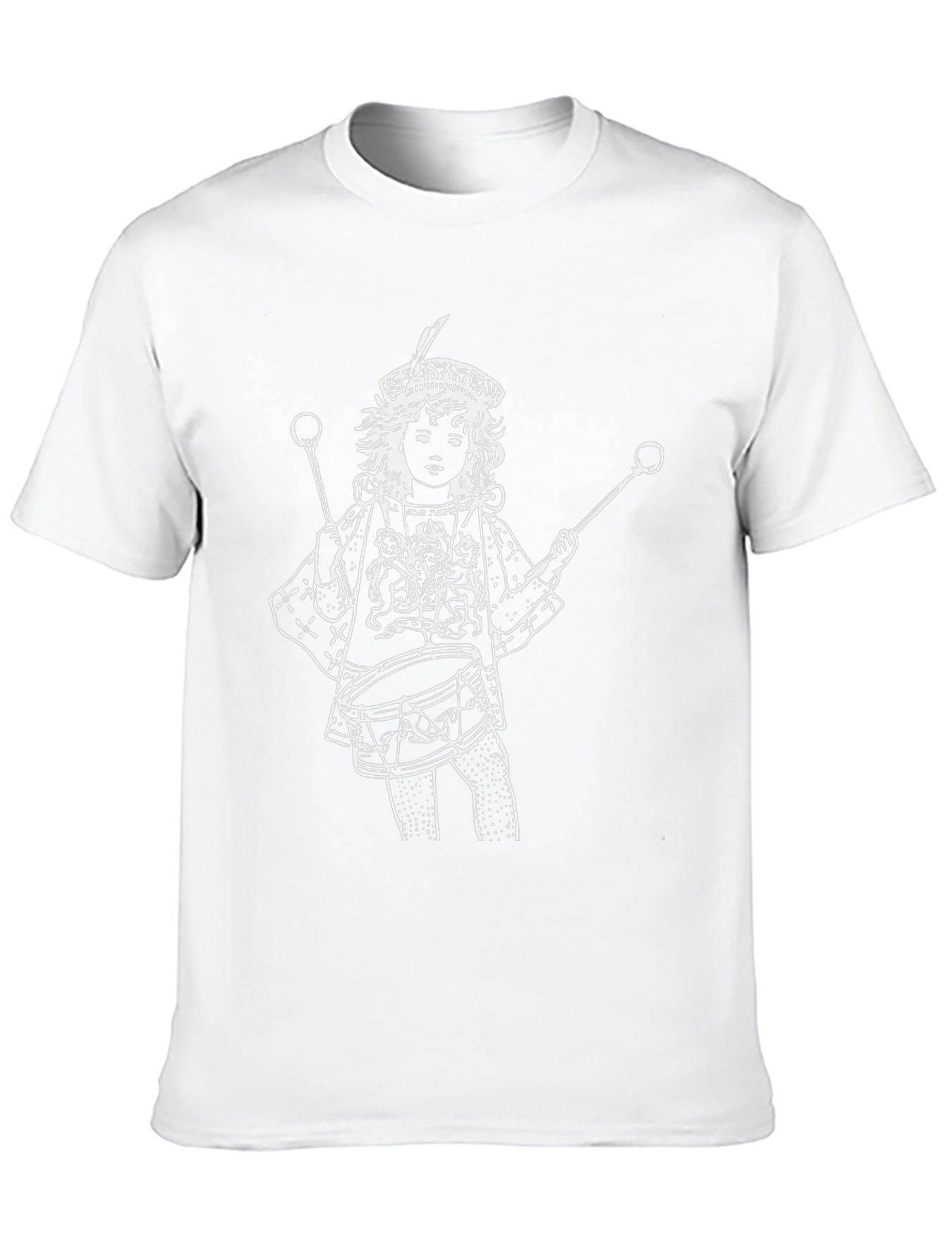 Black T-Shirt with Drummer Boy Graphic