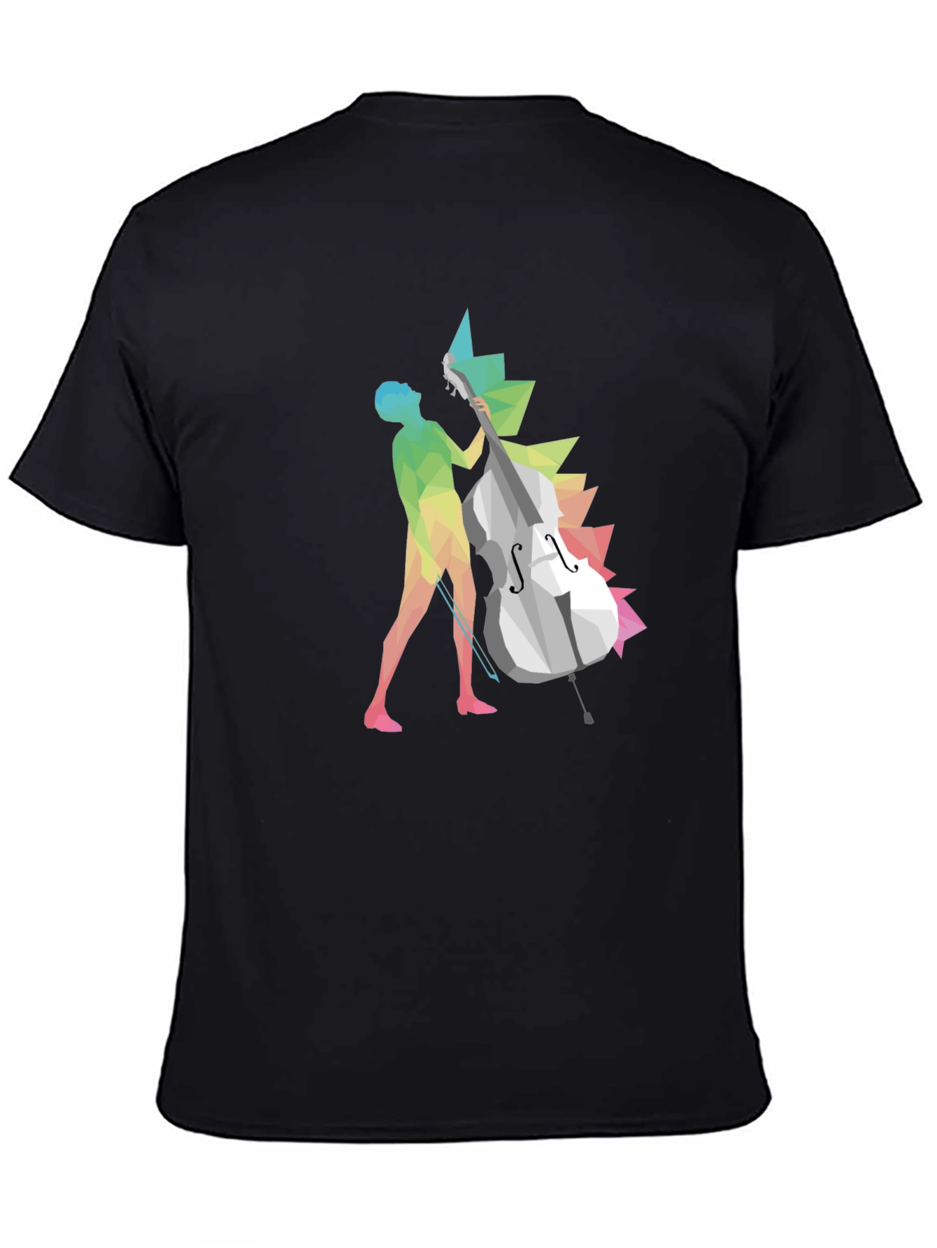 Abstract Bass Player Graphic Tee - Black