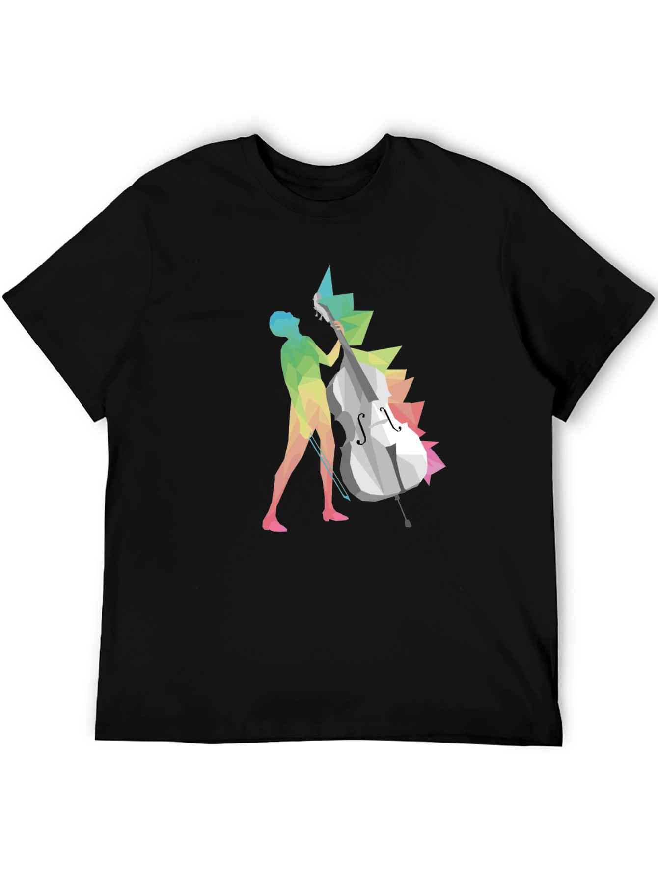 Abstract Bass Player Graphic Tee - Black
