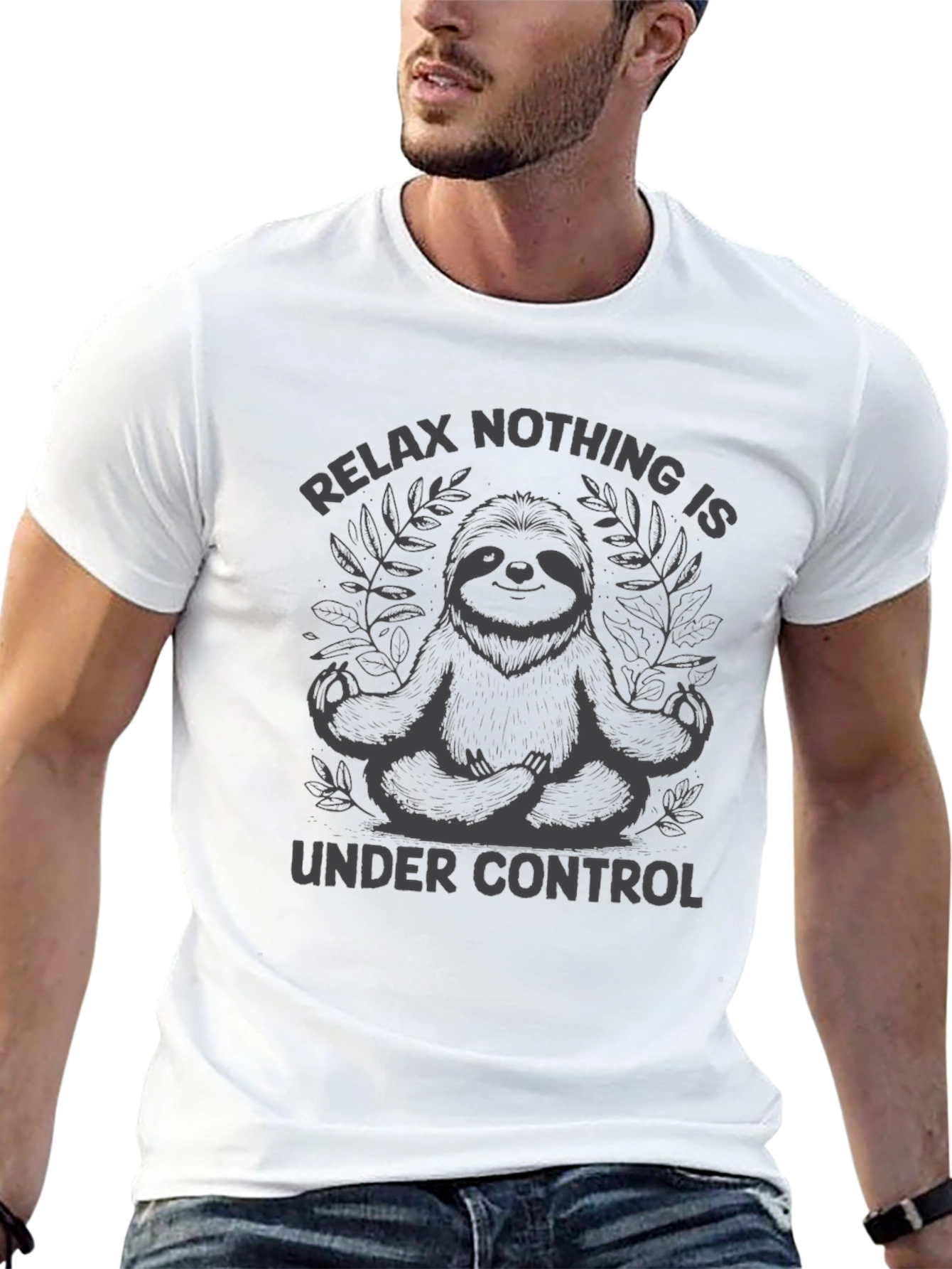Relax Sloth Graphic Tee - Nothing is Under Control