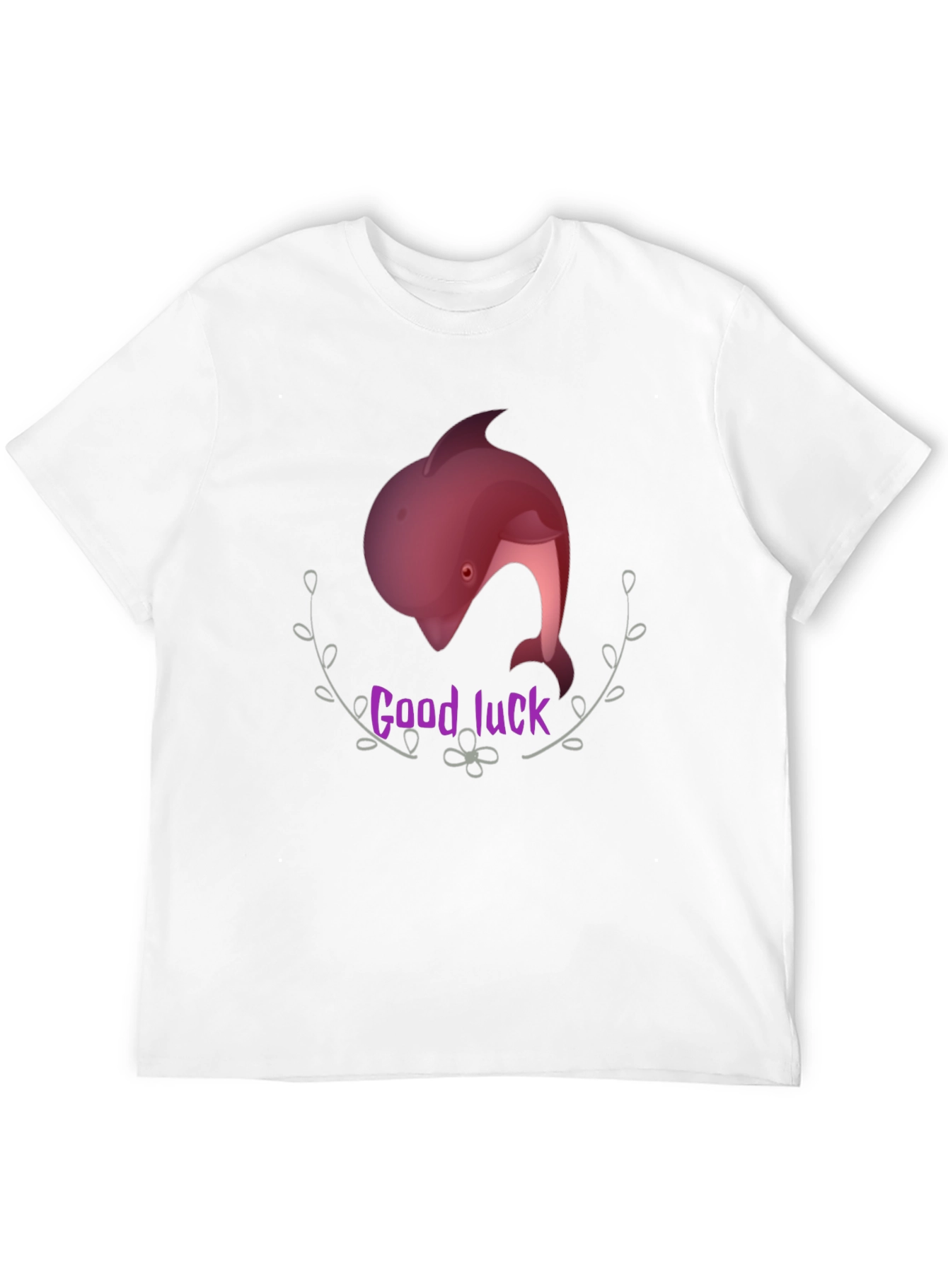 Good Luck Dolphin Graphic Tee - Black Unisex T-Shirt