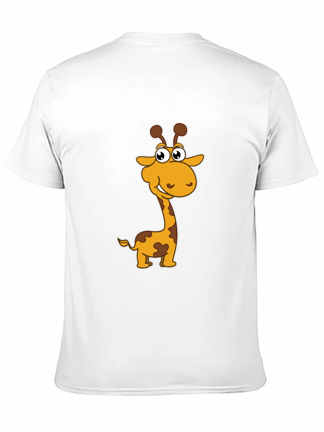 Cartoon Giraffe Graphic Black T-Shirt