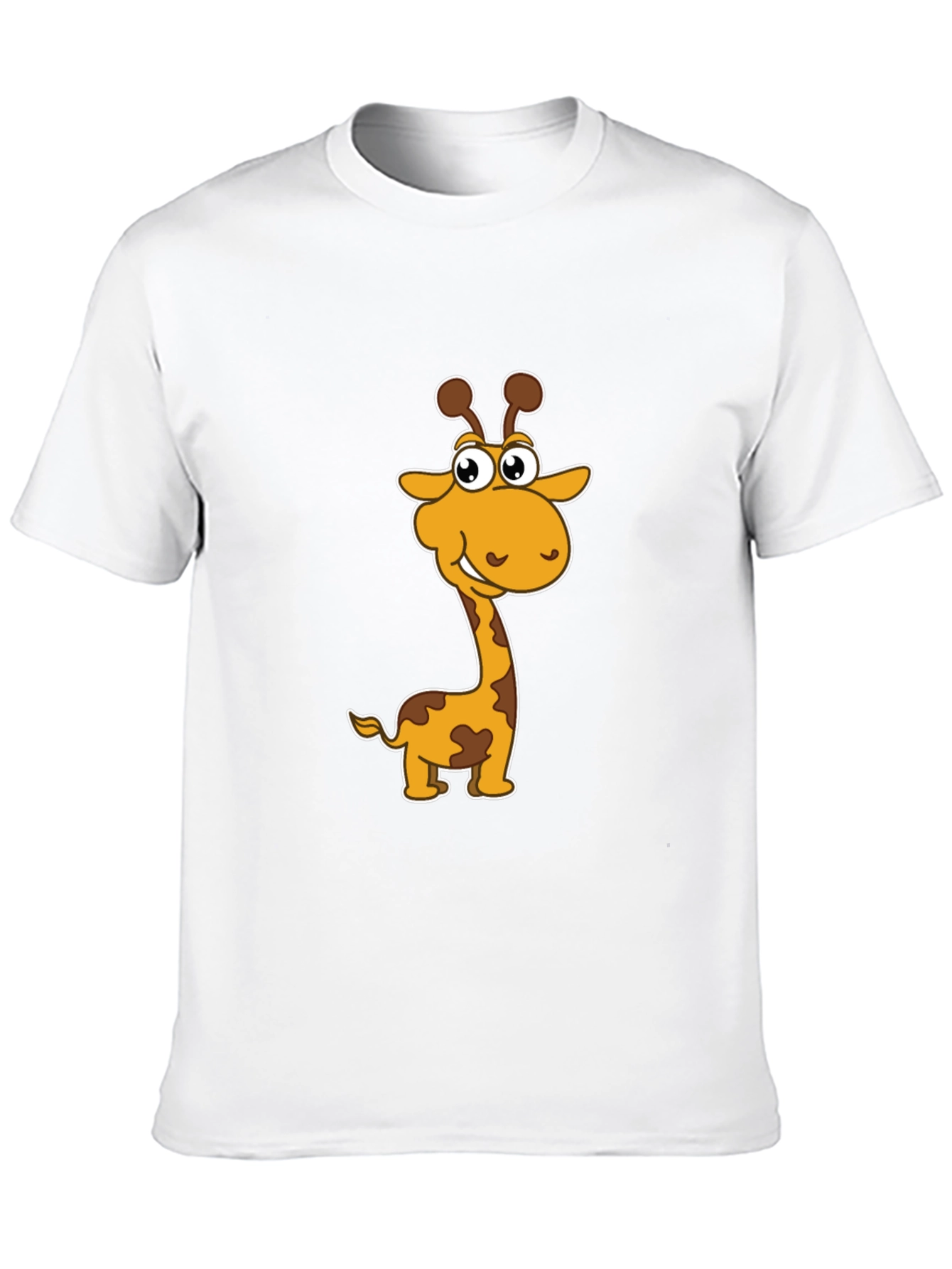 Cartoon Giraffe Graphic Black T-Shirt