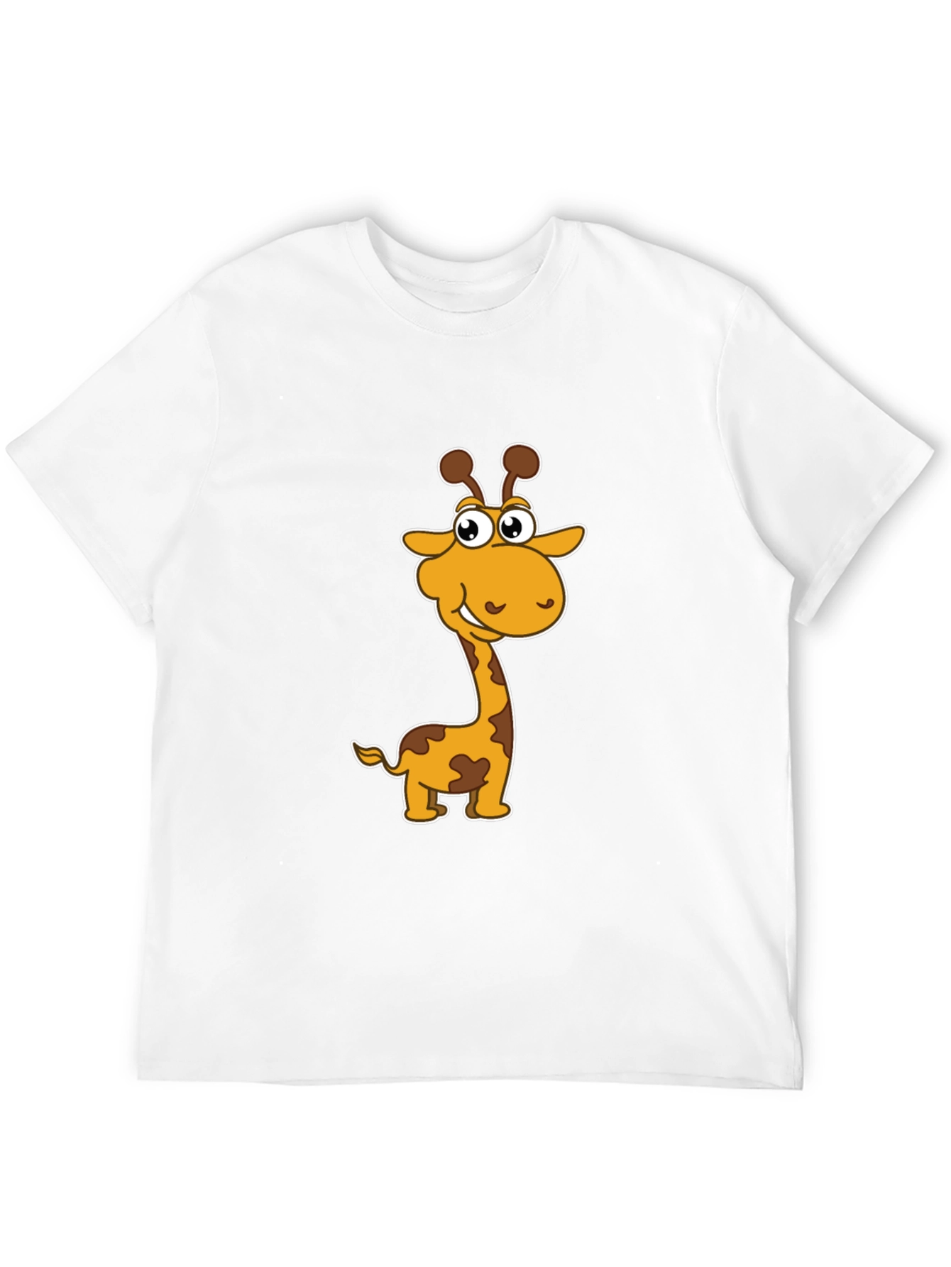 Cartoon Giraffe Graphic Black T-Shirt