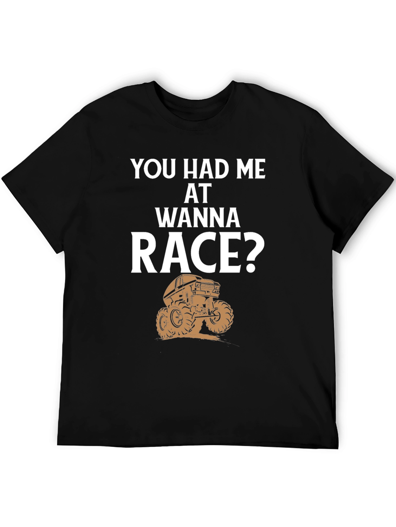 You Had Me At Wanna Race? Black Graphic Tee