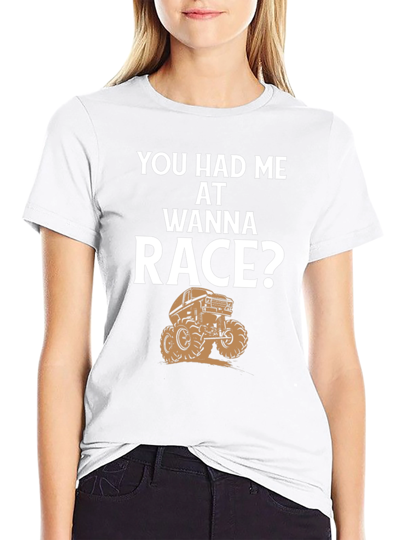 You Had Me At Wanna Race? Black Graphic Tee