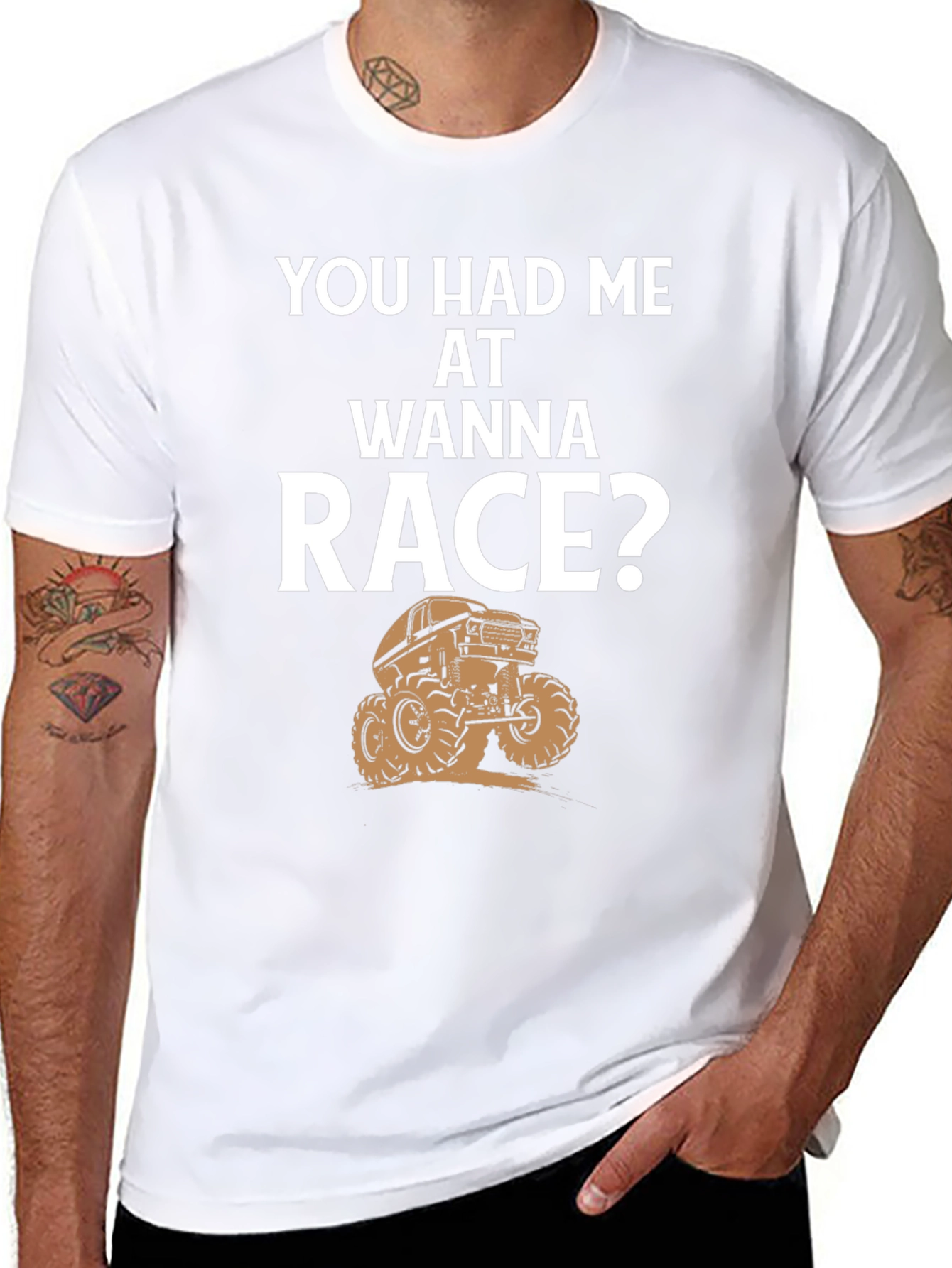 You Had Me At Wanna Race? Black Graphic Tee