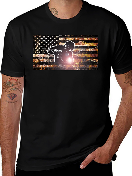 Welder American Flag Graphic T-Shirt