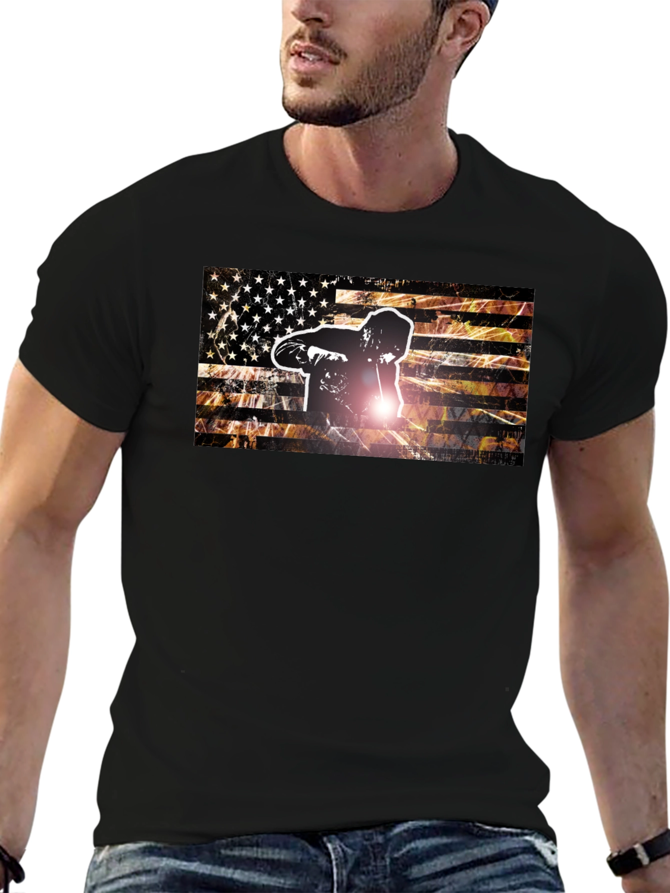 Welder American Flag Graphic T-Shirt