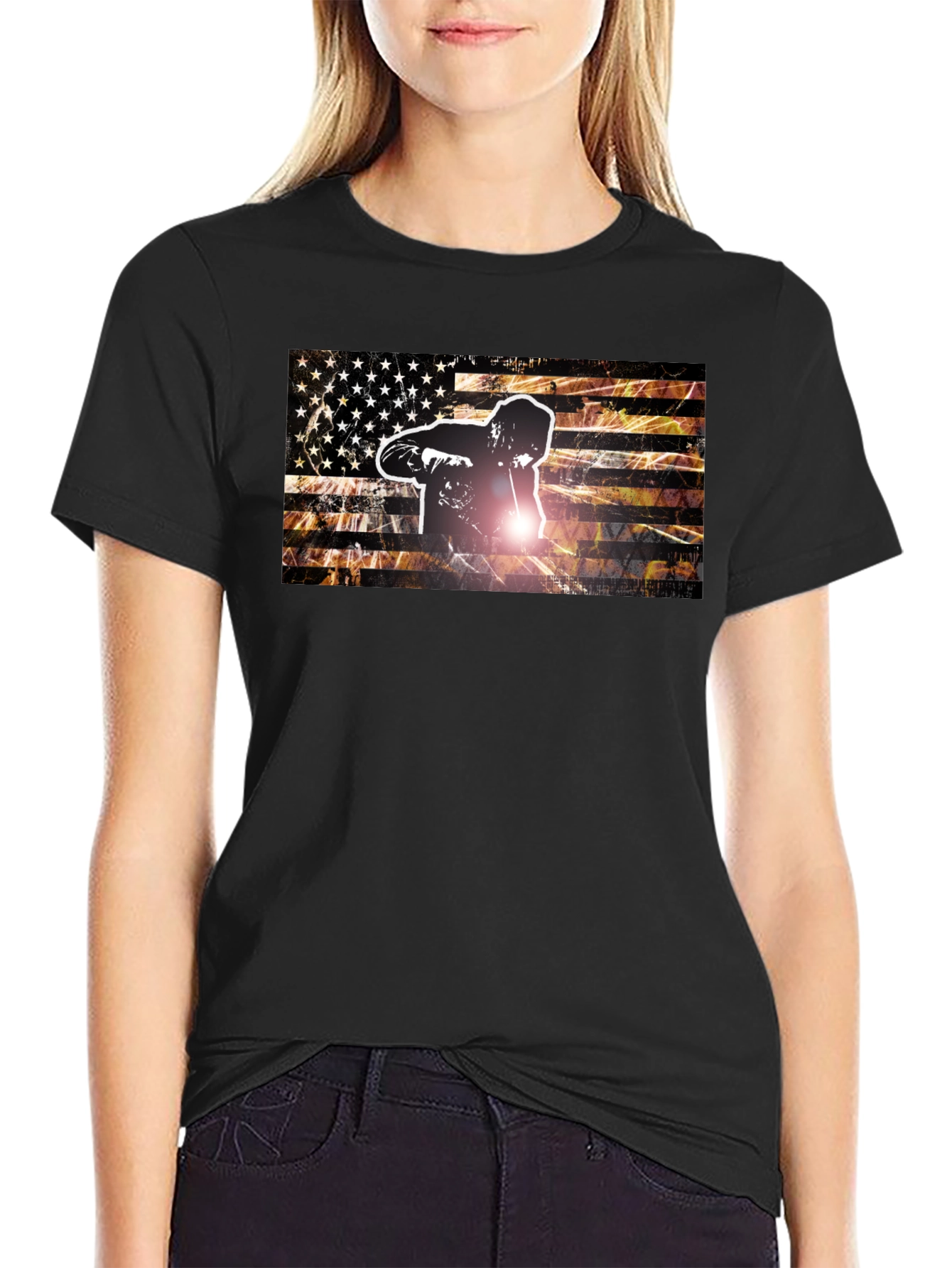 Welder American Flag Graphic T-Shirt
