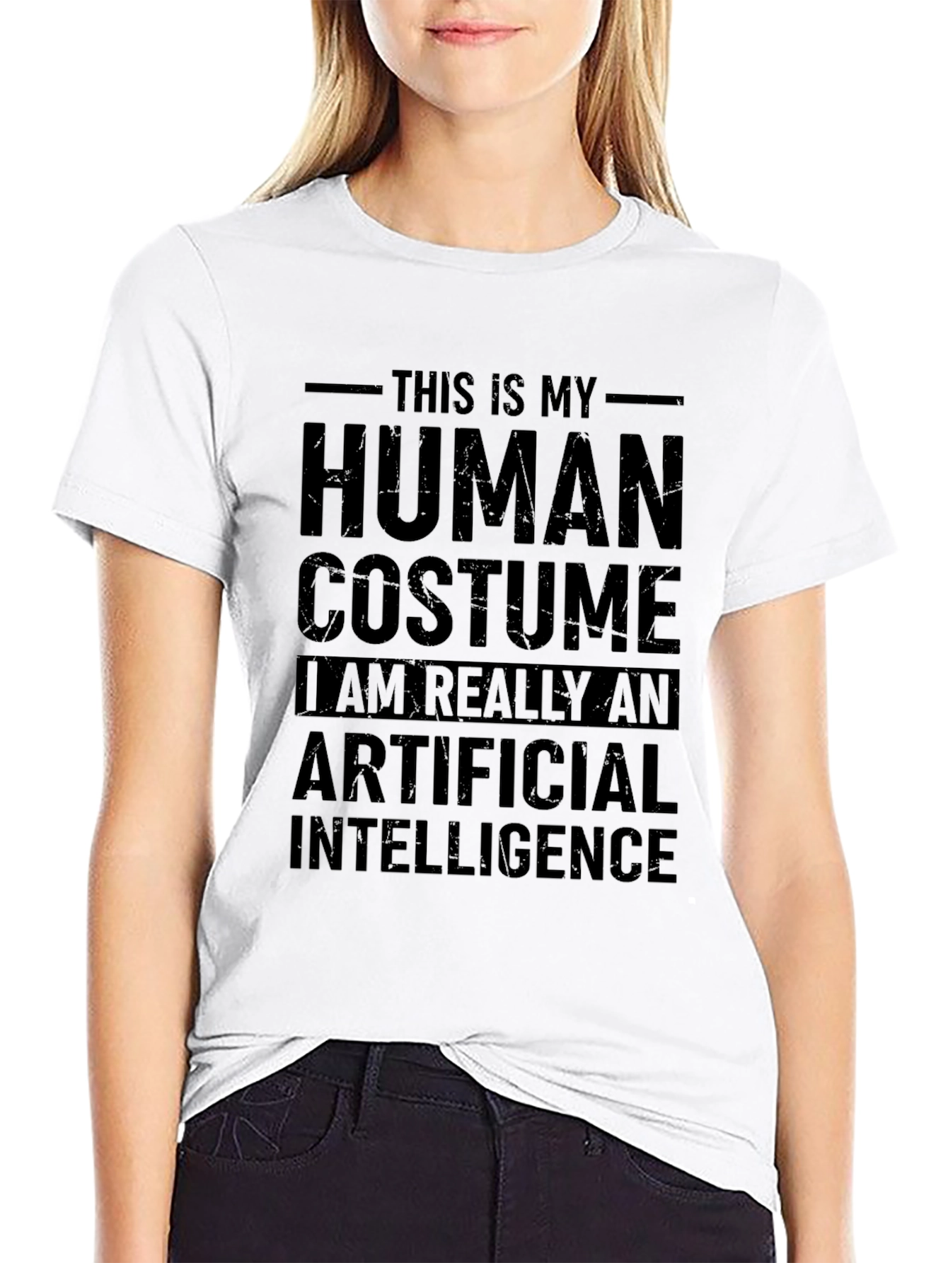 Human Costume AI T-Shirt - Funny Robot Tee