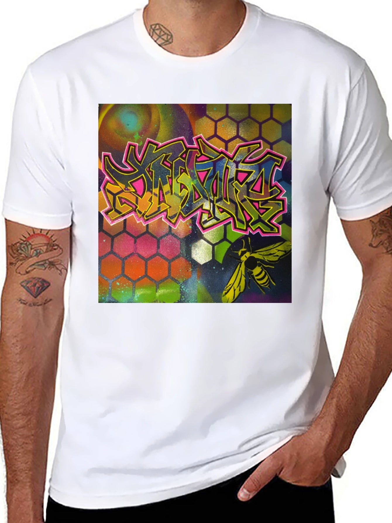 Graffiti Bee Graphic Tee - Unique Art T-Shirt