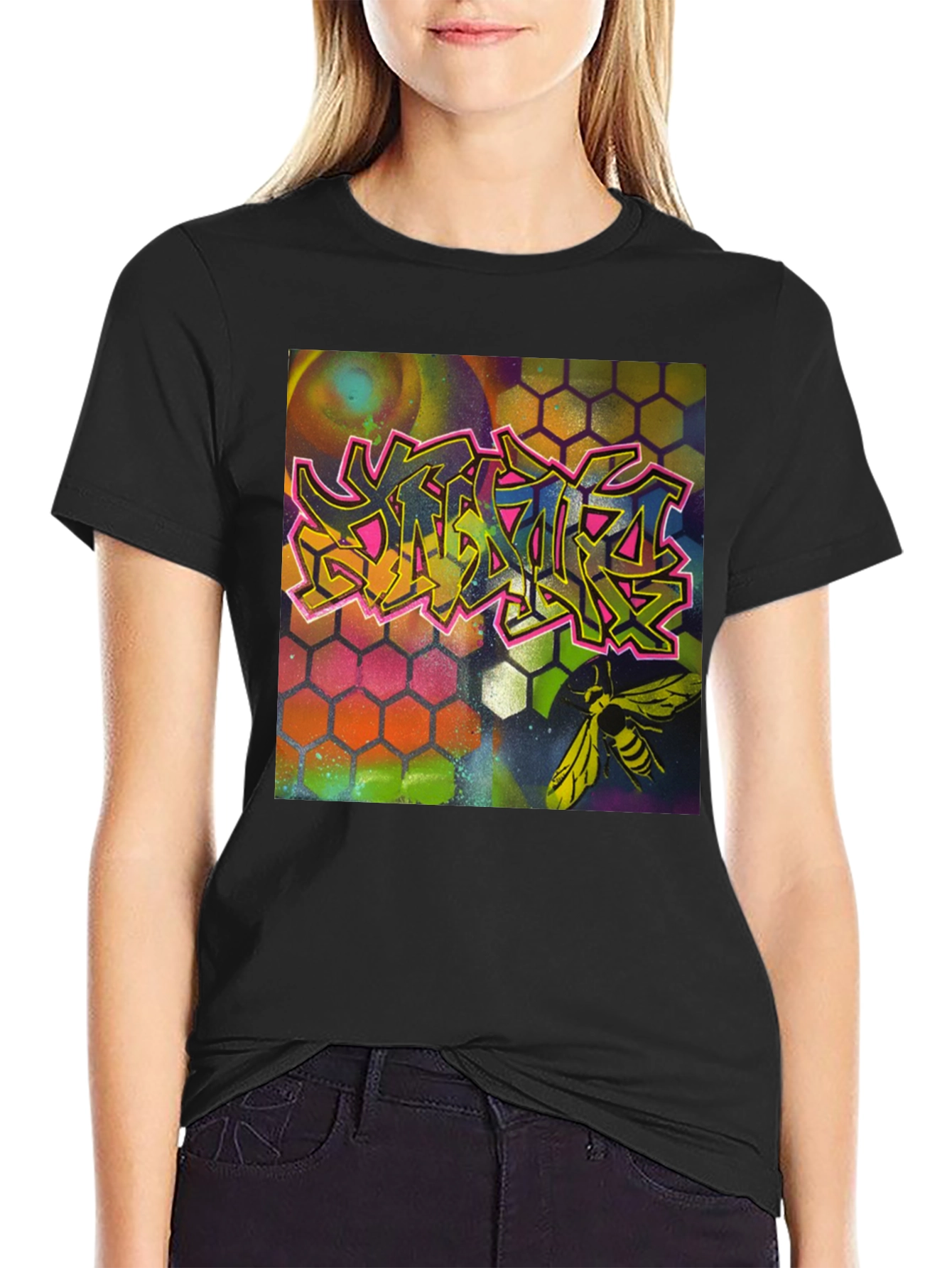 Graffiti Bee Graphic Tee - Unique Art T-Shirt